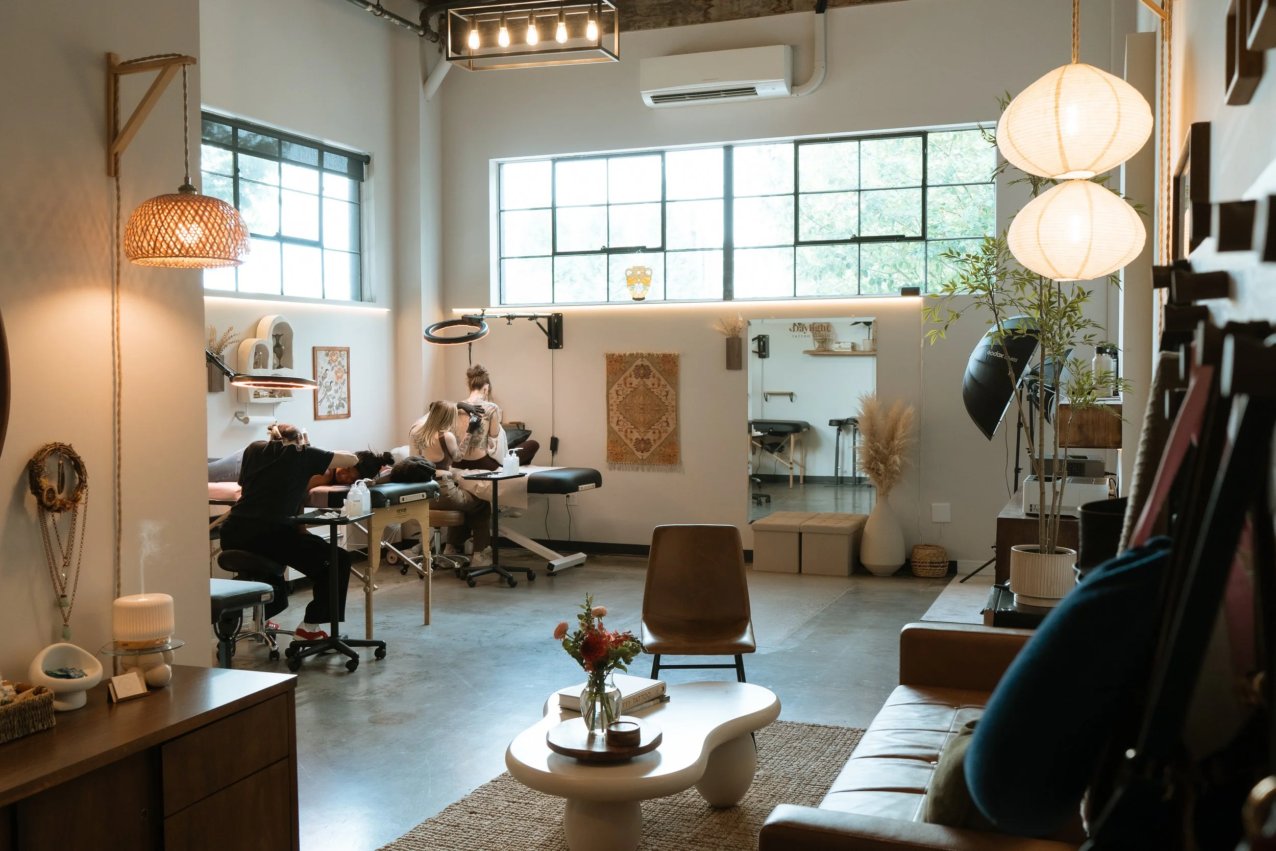 We pride ourselves on maintaining a cozy, relaxing, and welcoming environment for both our artists and our clients.