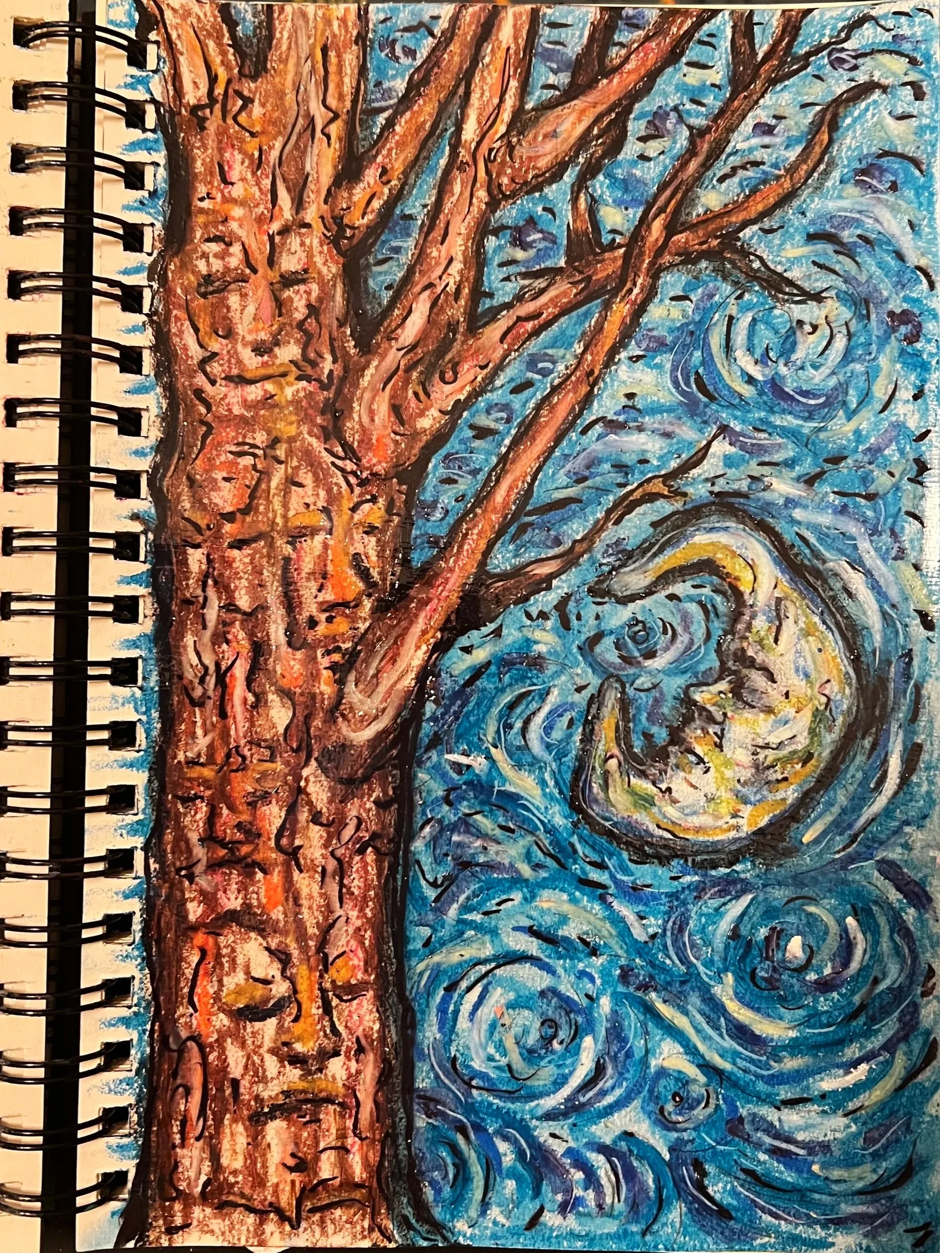 Oil Pastel on paper, 2023