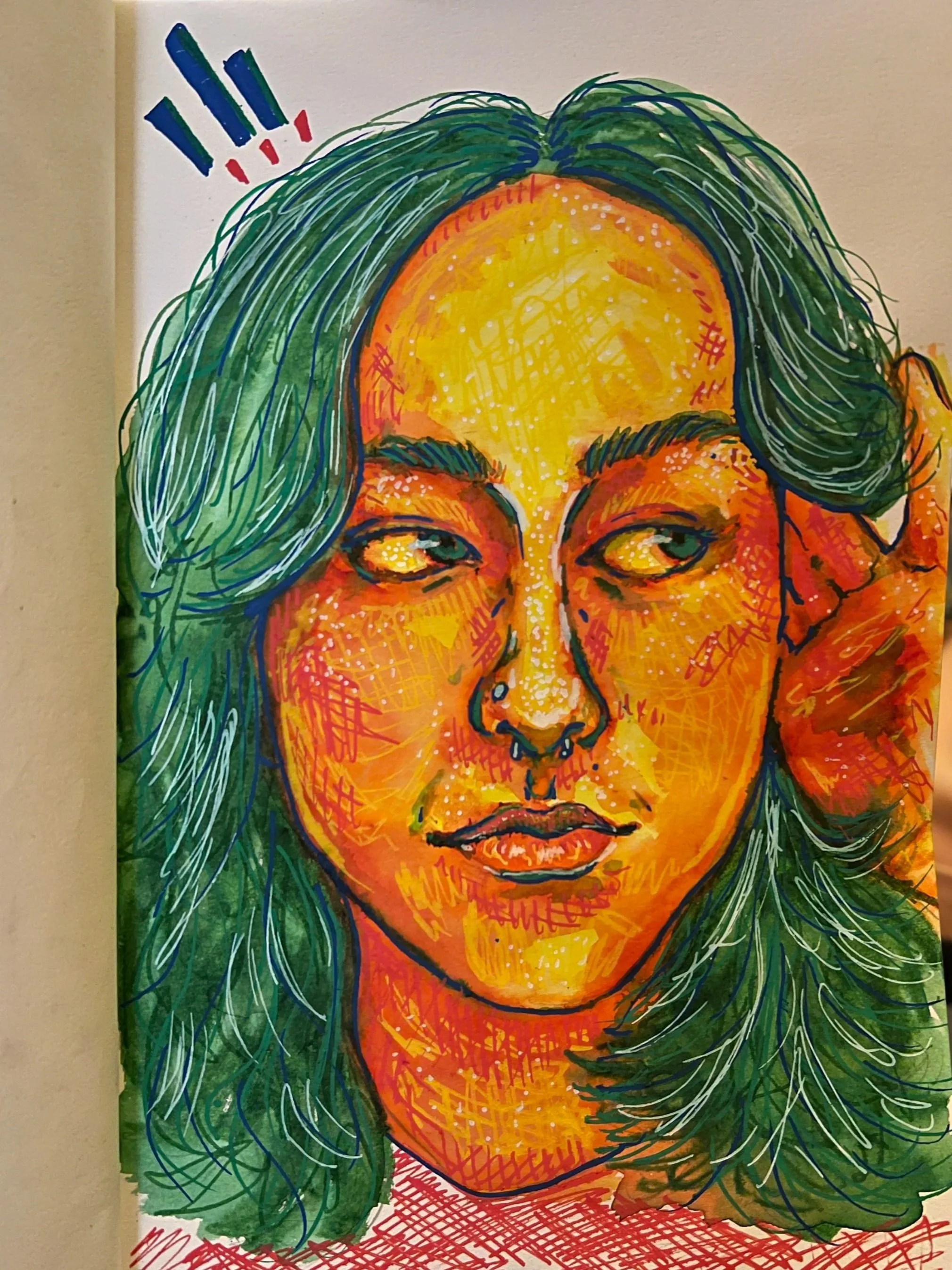 Acrylic Marker on paper, 2024