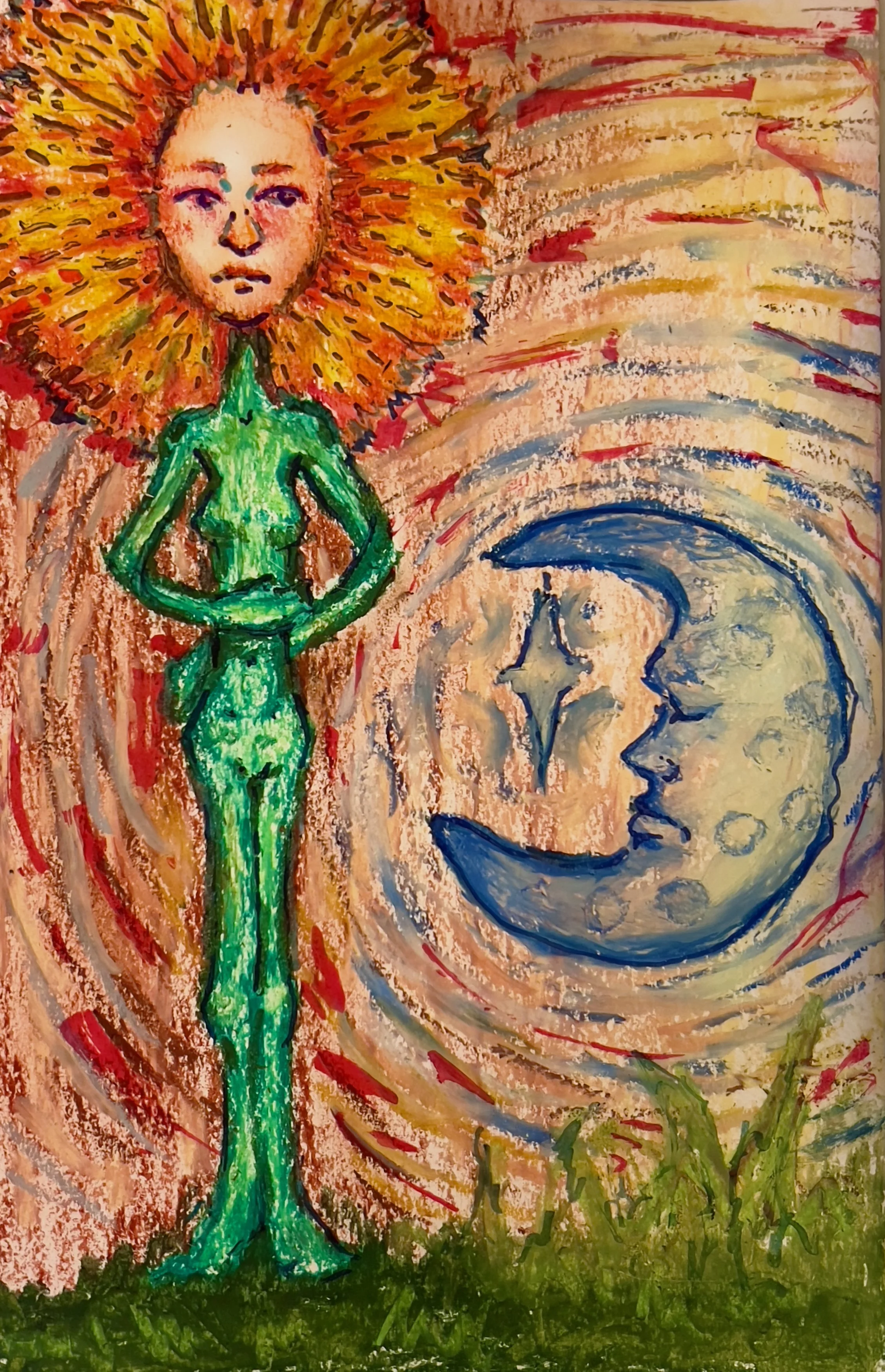Oil Pastel on paper, 2024