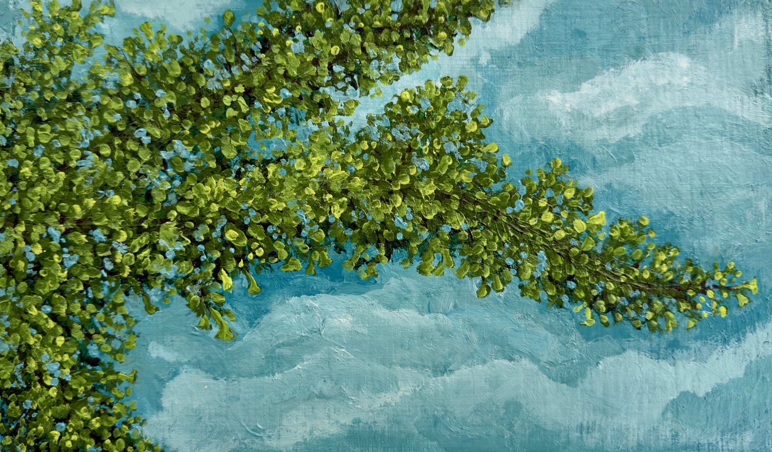 "Ginkgo" Acrylic on wood panel 10" x 6", 2026