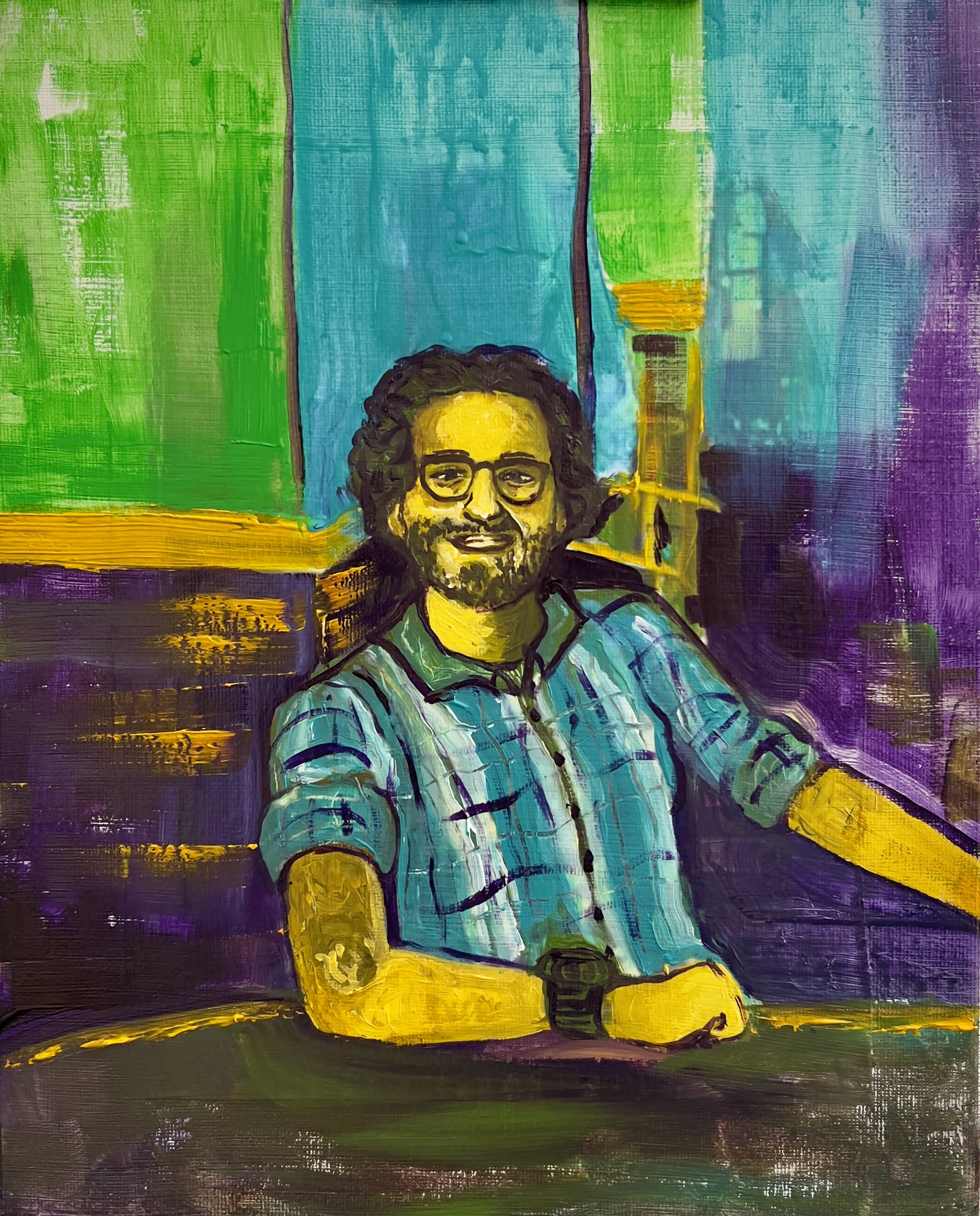 "Everett" Acrylic on canvas, 11" x 14", 2022