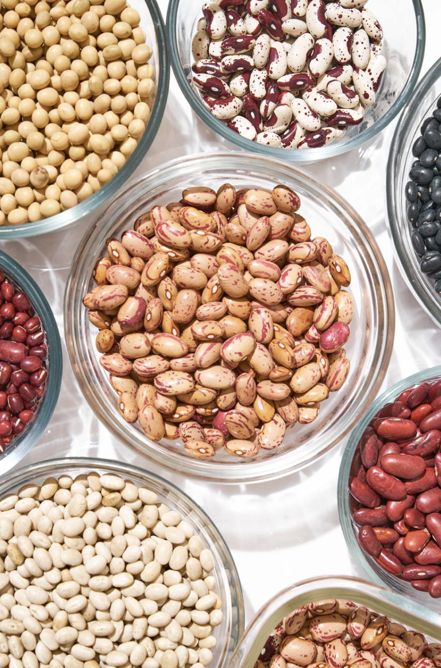Bowls of Dried Beans and Legumes