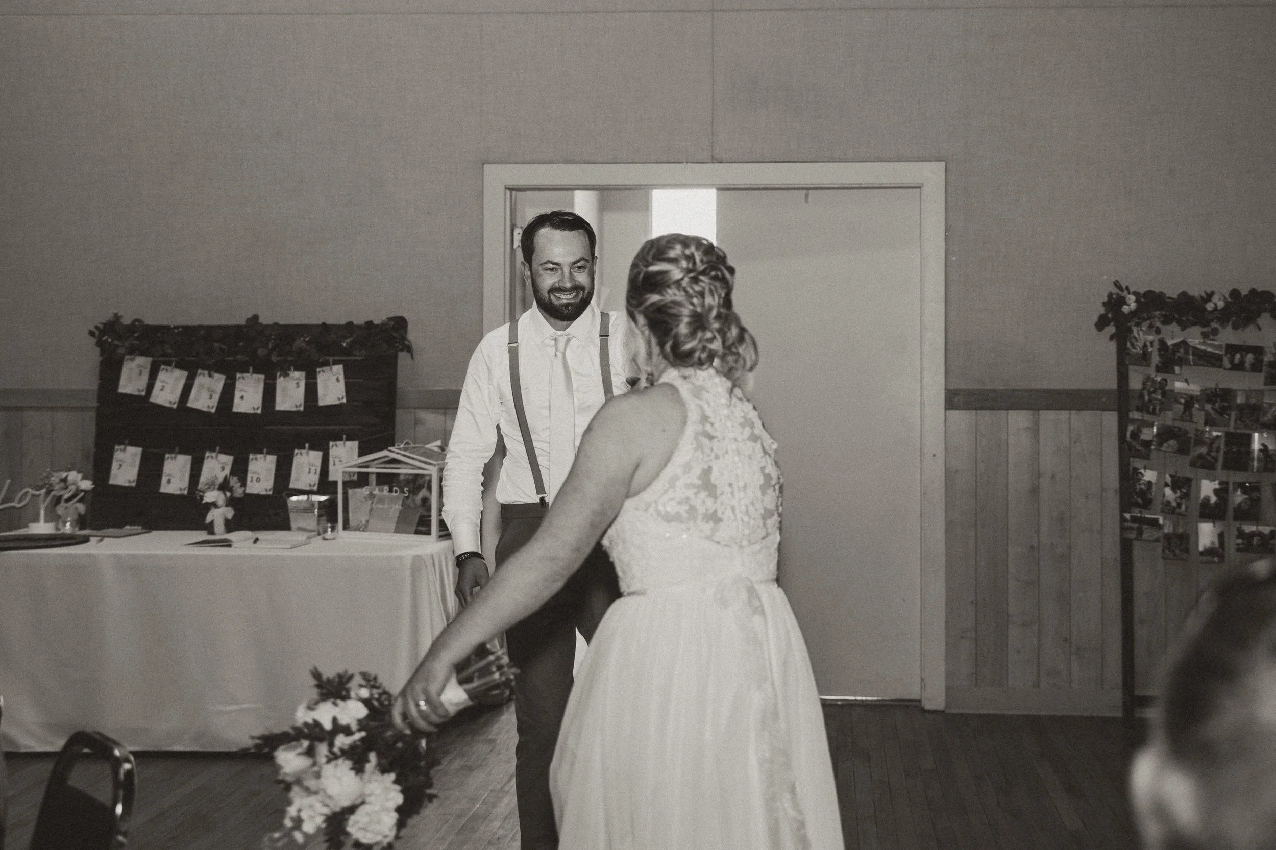 newly married couple make their entrance