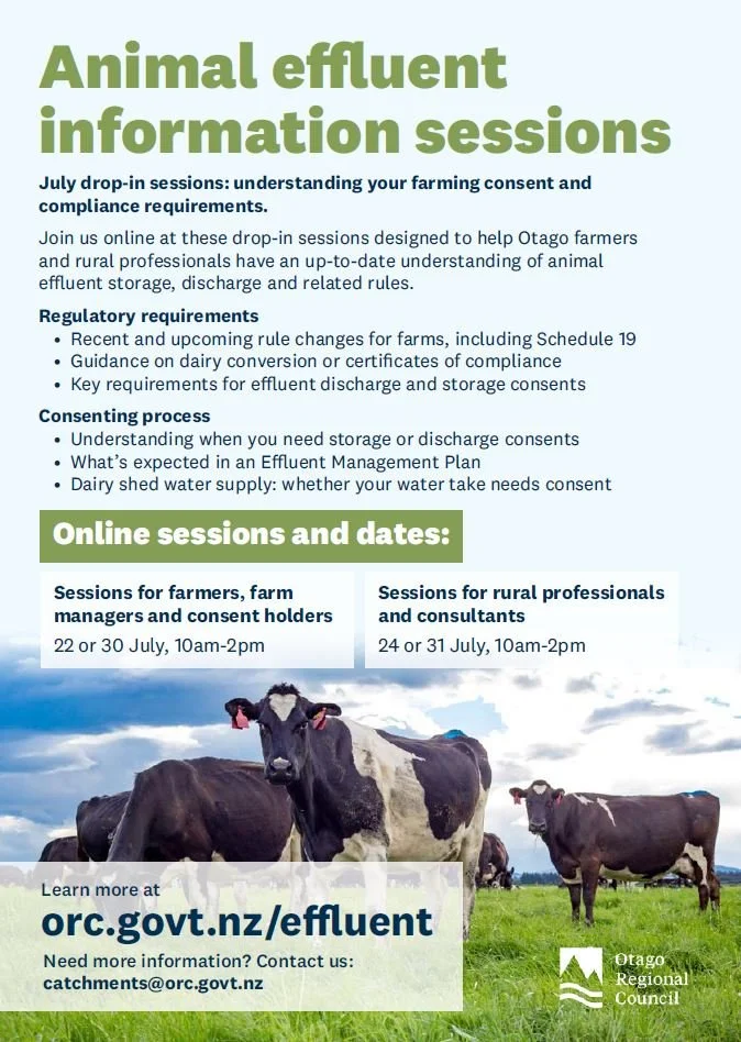 Animal effluent information sessions