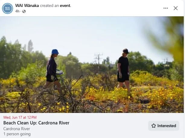 Wai Wanaka - Beach Clean Up - Cardrona River