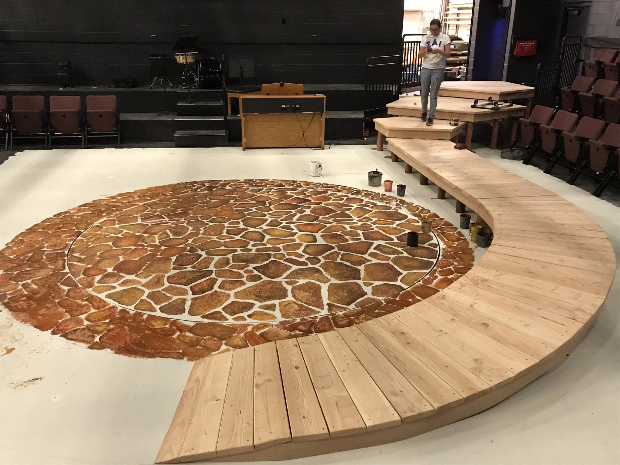 Mama Mia in process (2019)
SilCo Theatre
Scenic Artist