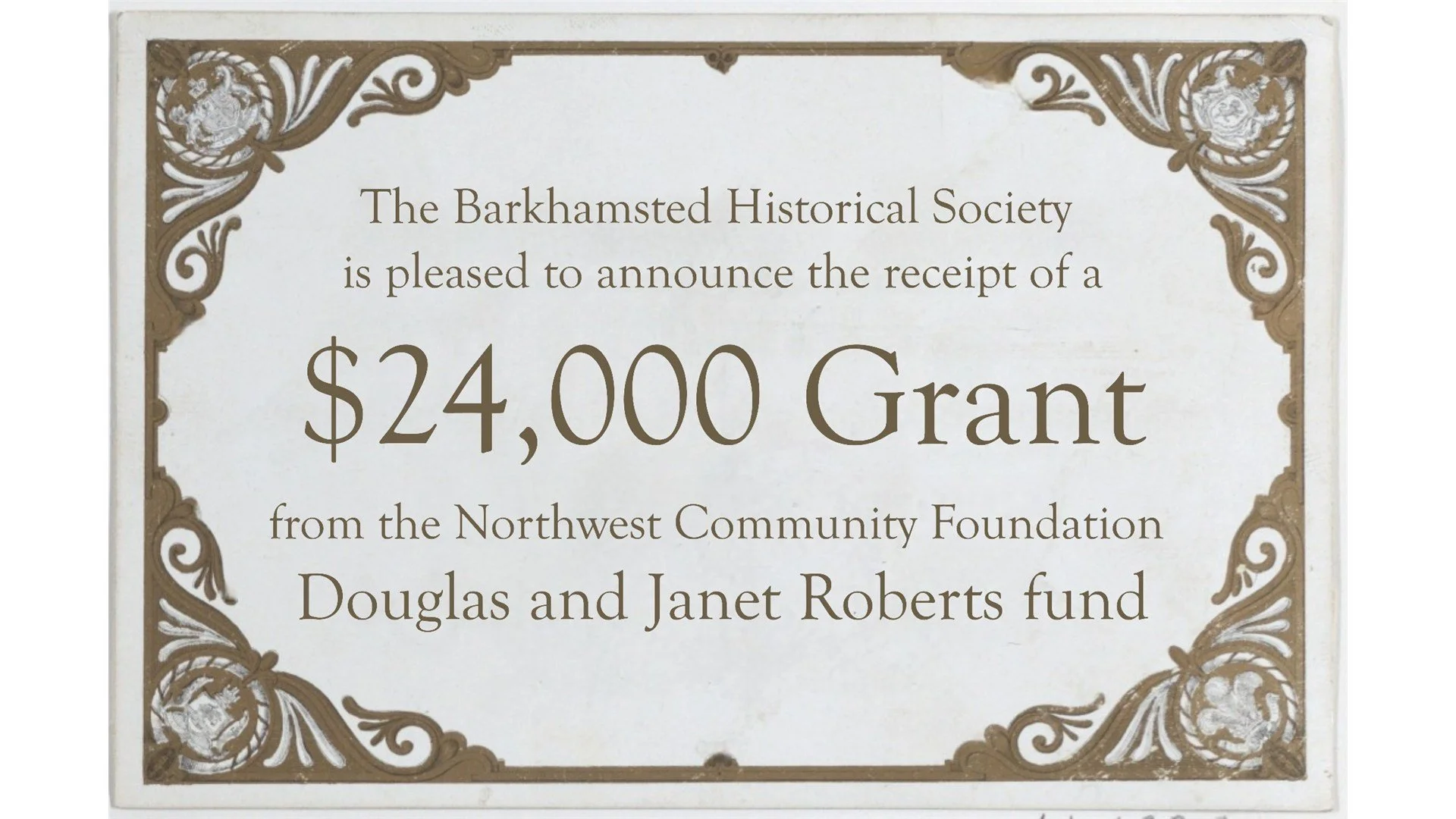 Press Release: $24,000 Grant Awarded to BHS