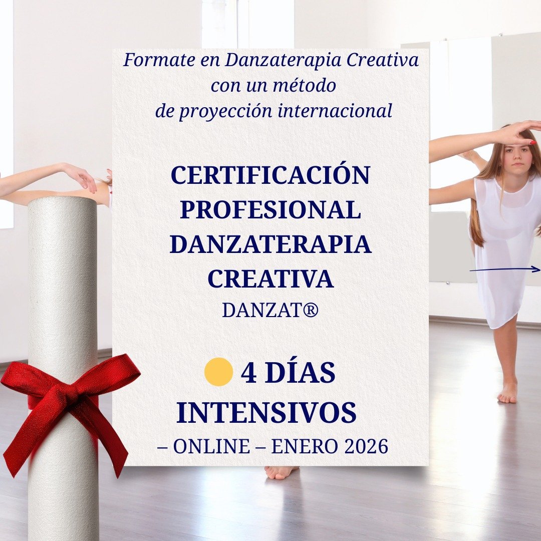 Certificaci&oacute;n Intensiva en Danzaterapia
Formaci&oacute;n pr&aacute;ctica y aplicada, 100% online

No necesit&aacute;s saber danza ni tener experiencia previa.
La certificaci&oacute;n est&aacute; dise&ntilde;ada para empezar desde cero y acompa
