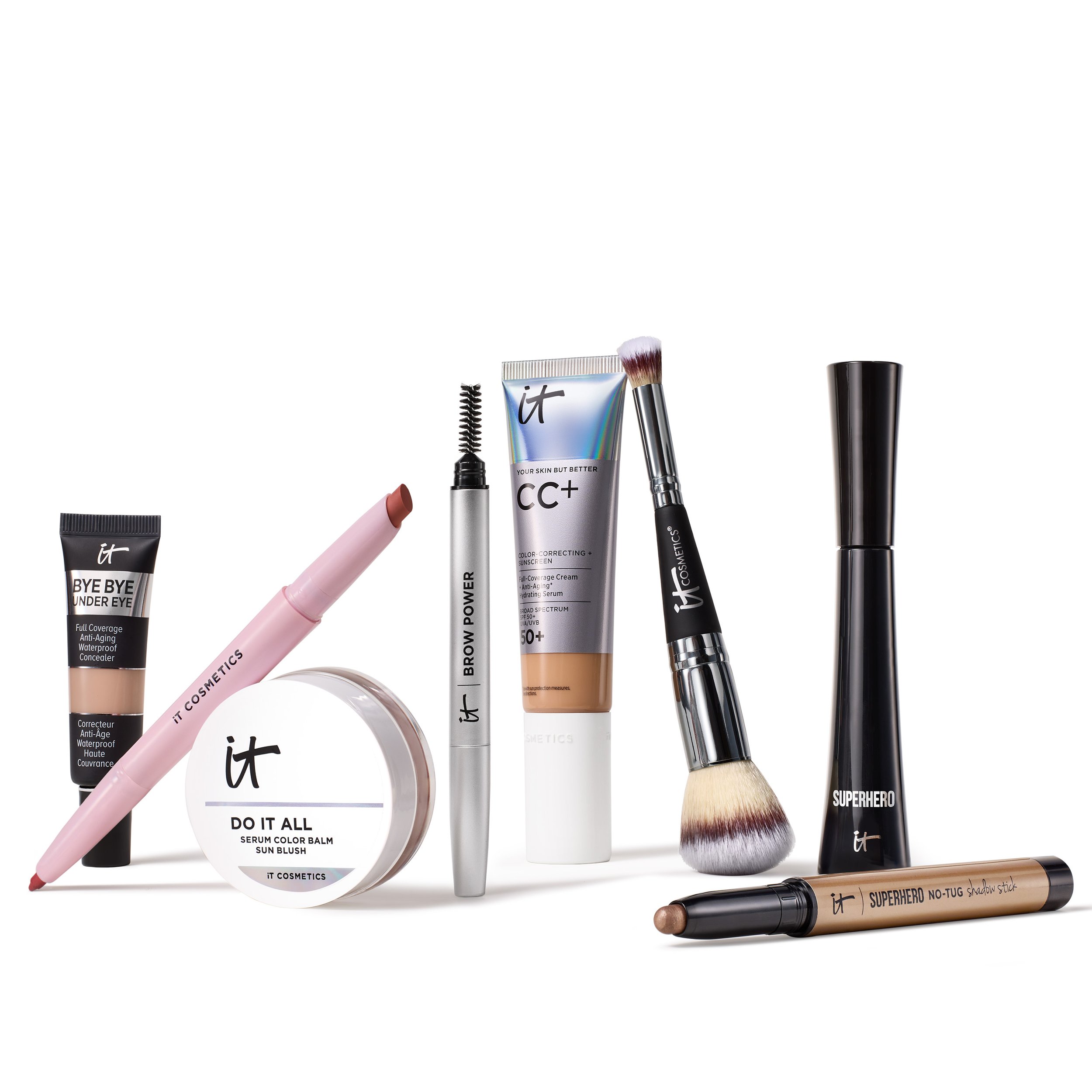 IT Cosmetics gift-with-purchase makeup set on a white background