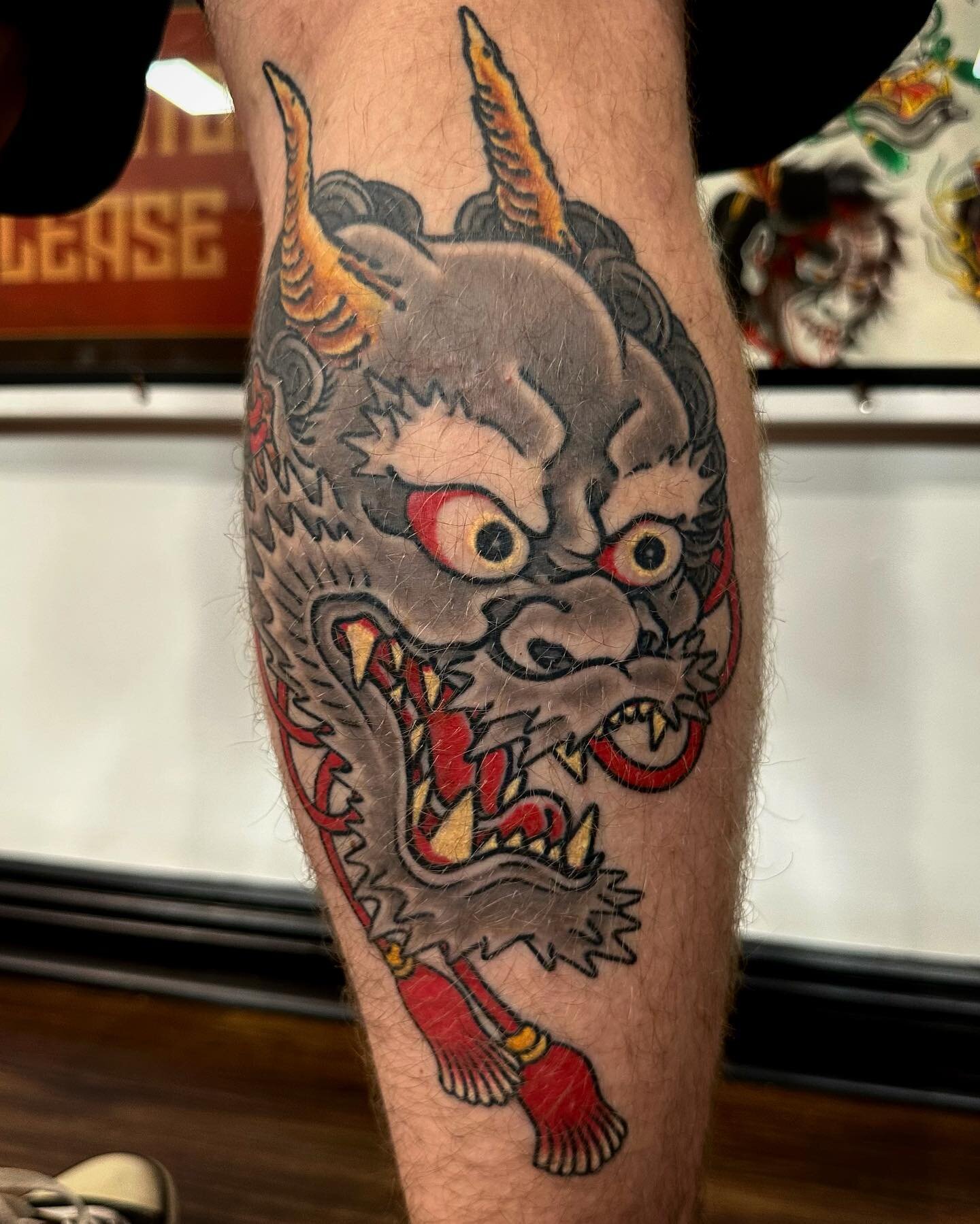 Got some healed shots of Matt&rsquo;s Oni mask. Thanks heaps mate! @lighthouse_tattoo 

#getabodysuit
Books always open. 
Hit the website link to make an enquiry.

Using:-
@thesolidink 
@lotusneedles 
@vladbladirons 
@bamboogoo.au 
.
.
.
.
.
.
.
.
.
