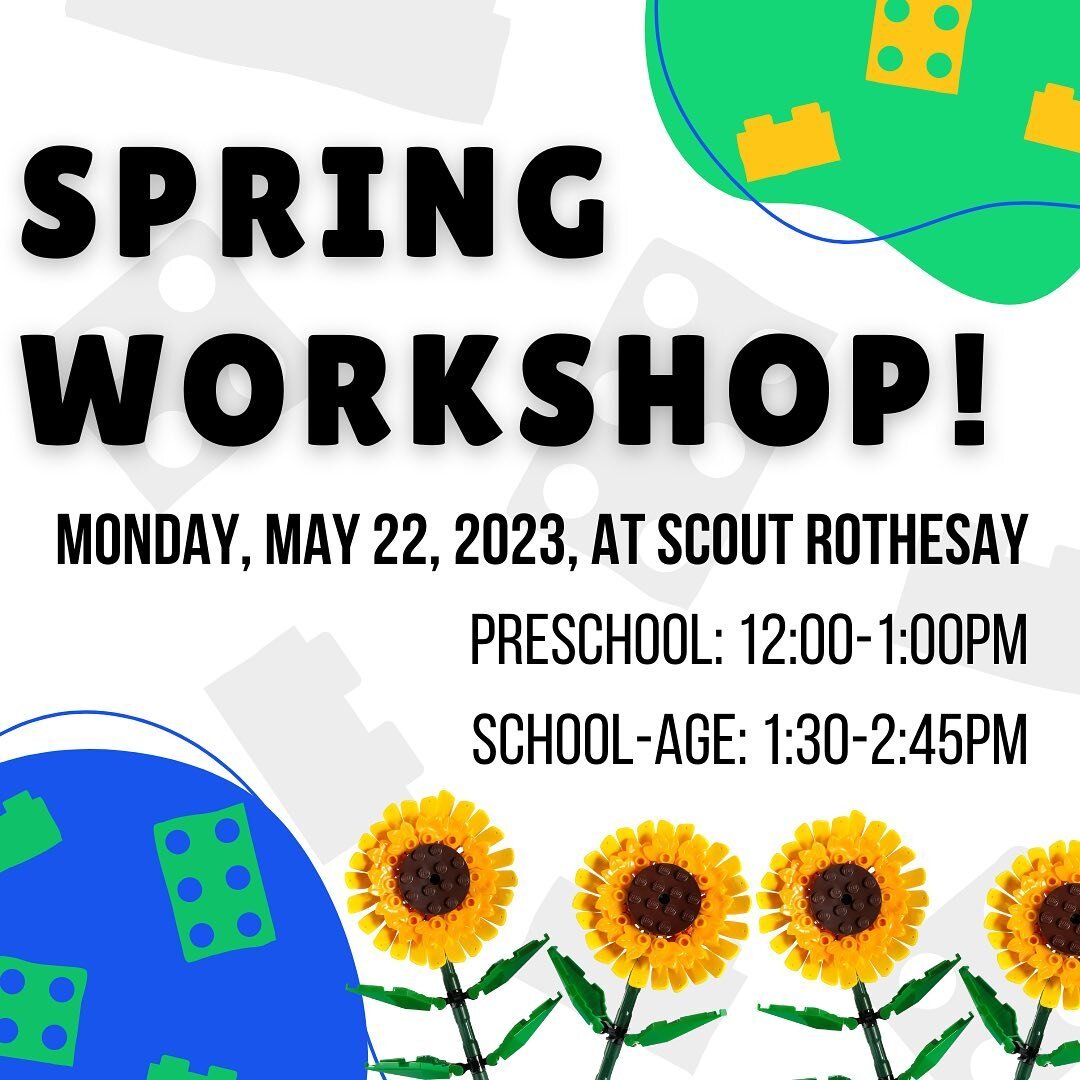 Join us for an afternoon of LEGO fun on Monday, May 22, 2023, at Scout: Coffee + Community! 🌸🌱🌼 Follow the link in our bio for tickets!

PRESCHOOL WORKSHOP: Suitable for ages 3-5, our 60 minute preschool workshop will have kids engaged from start 