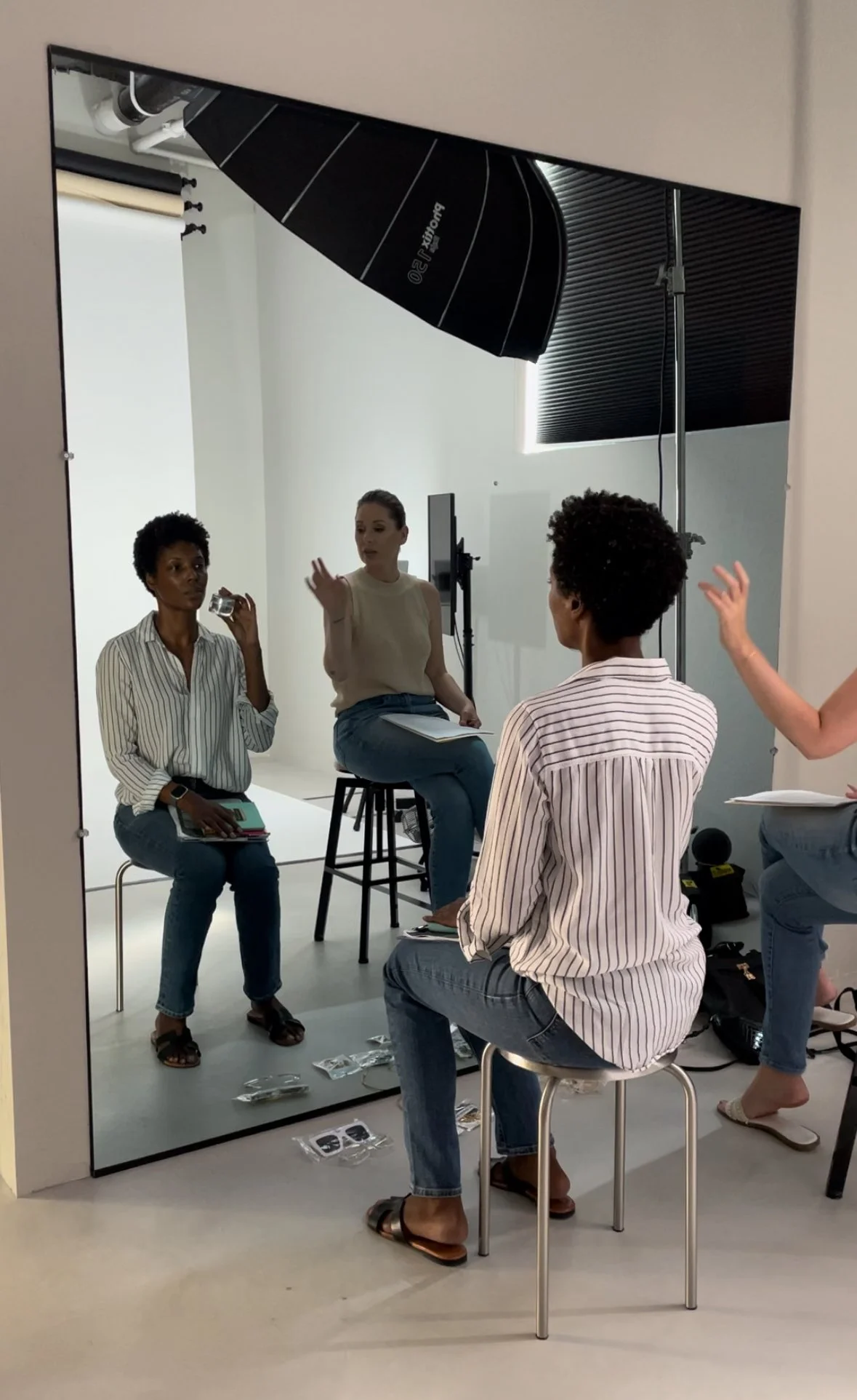 Model coaching session with a model
