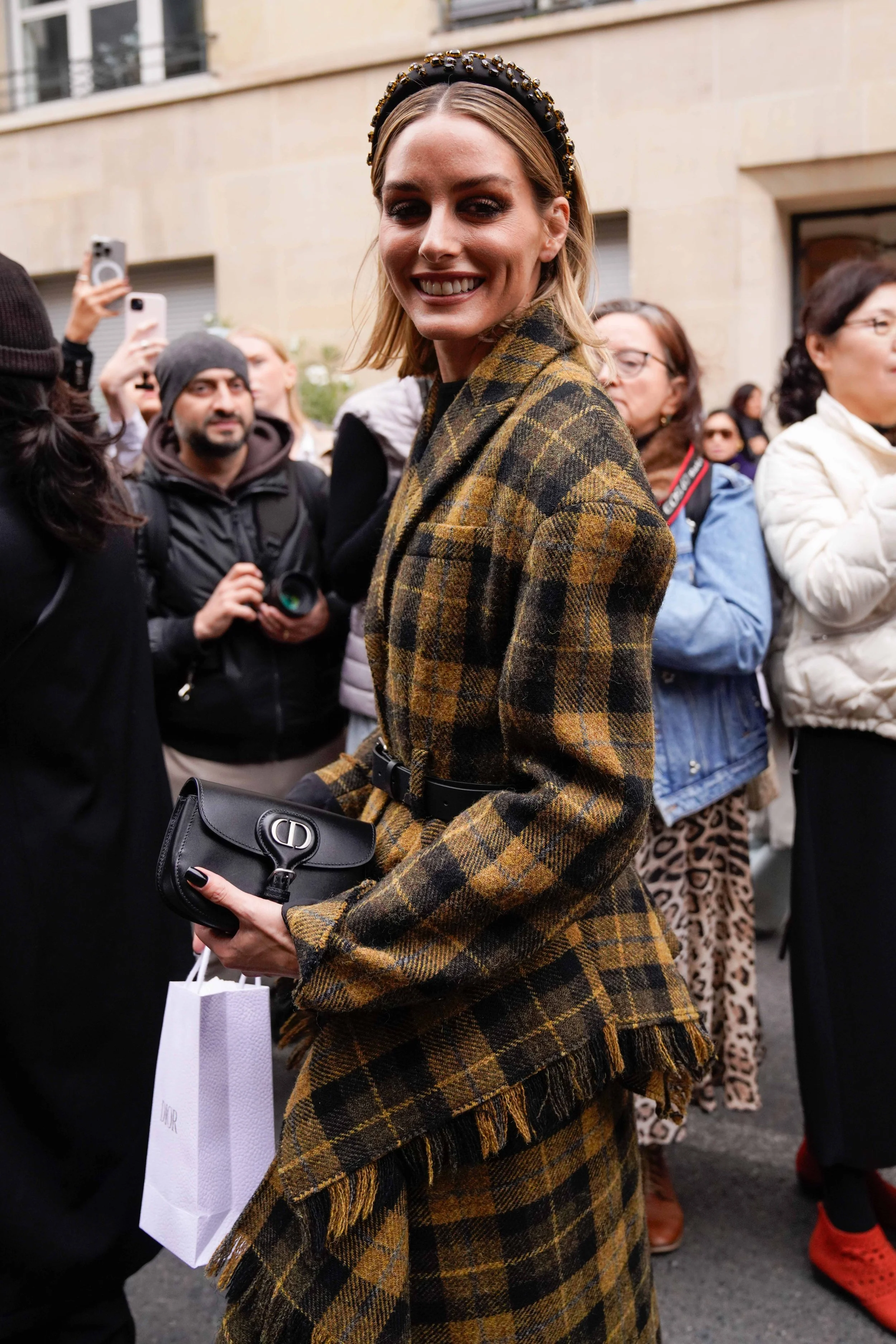 Celebrity Olivia Palermo at the Dior Spring/Summer 2025 fashion show in Paris, France.