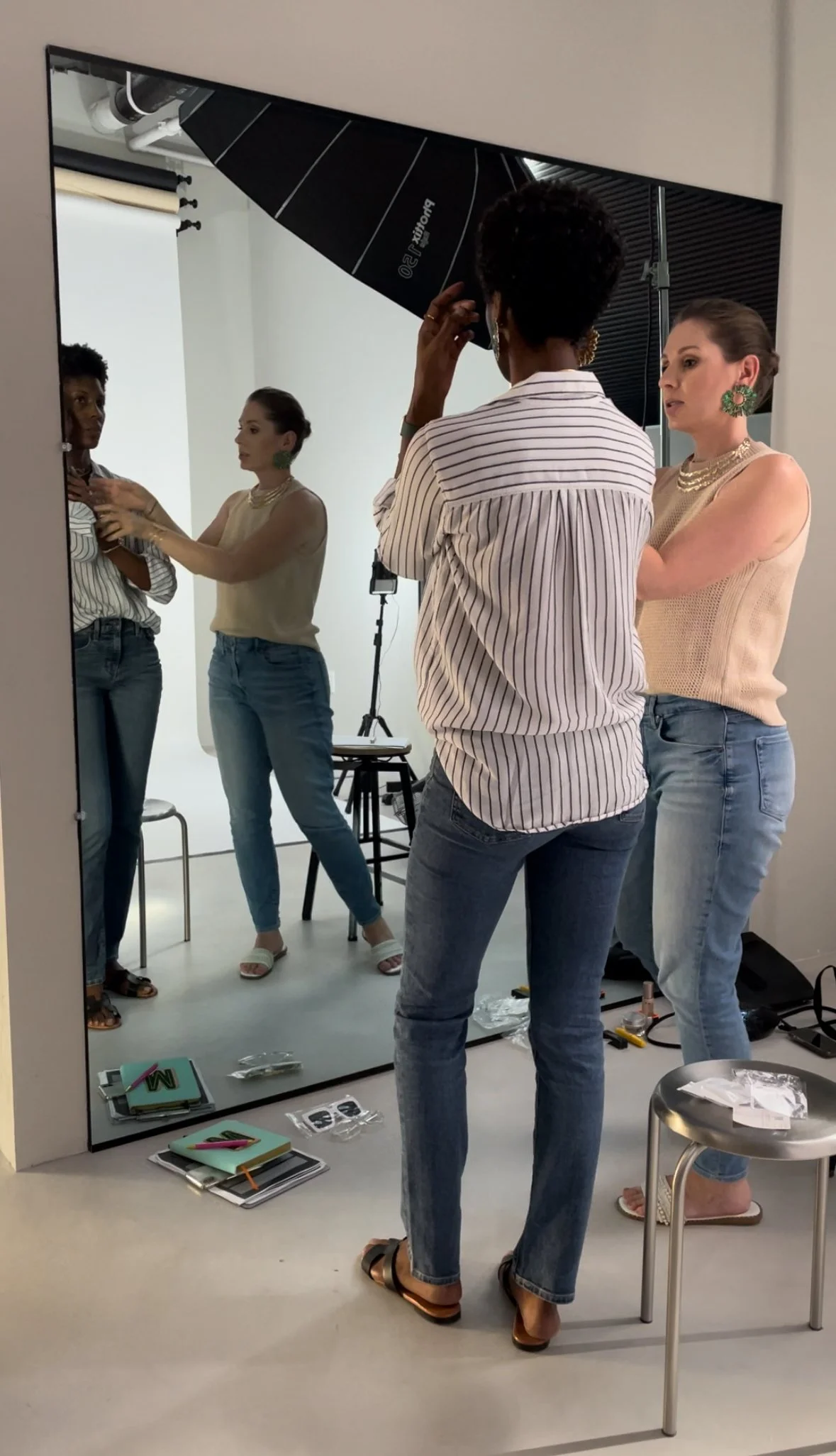Model coaching session with a model