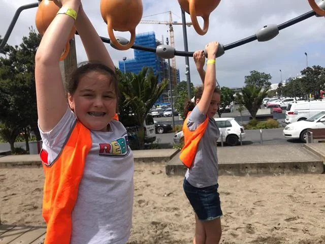 Playing at Wynyard Quarter Playground