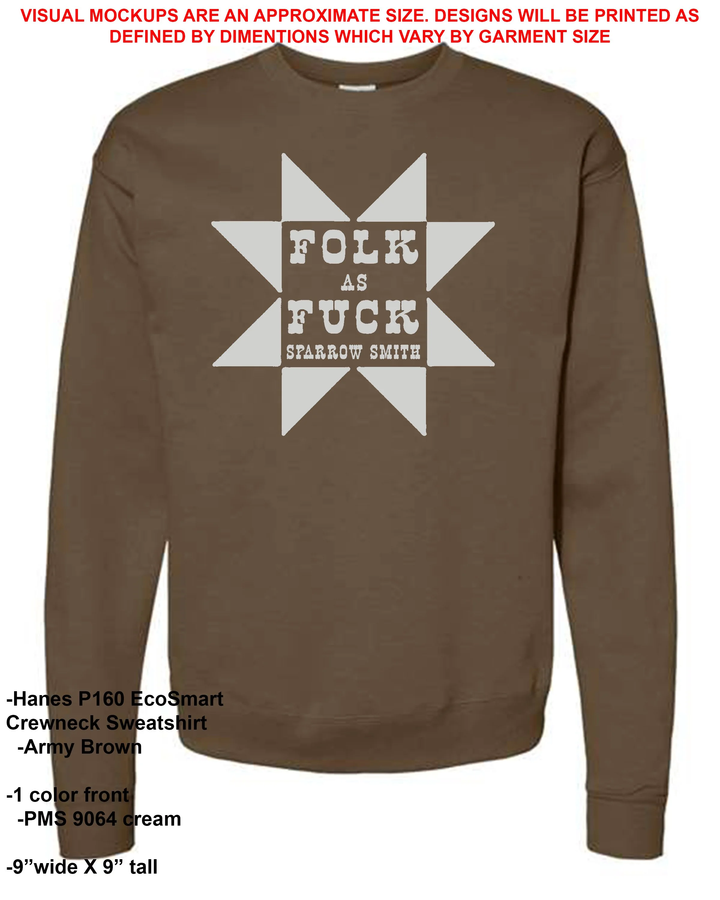 Hanes P160 ecosmart crewneck Army Brown mock up v2.jpg