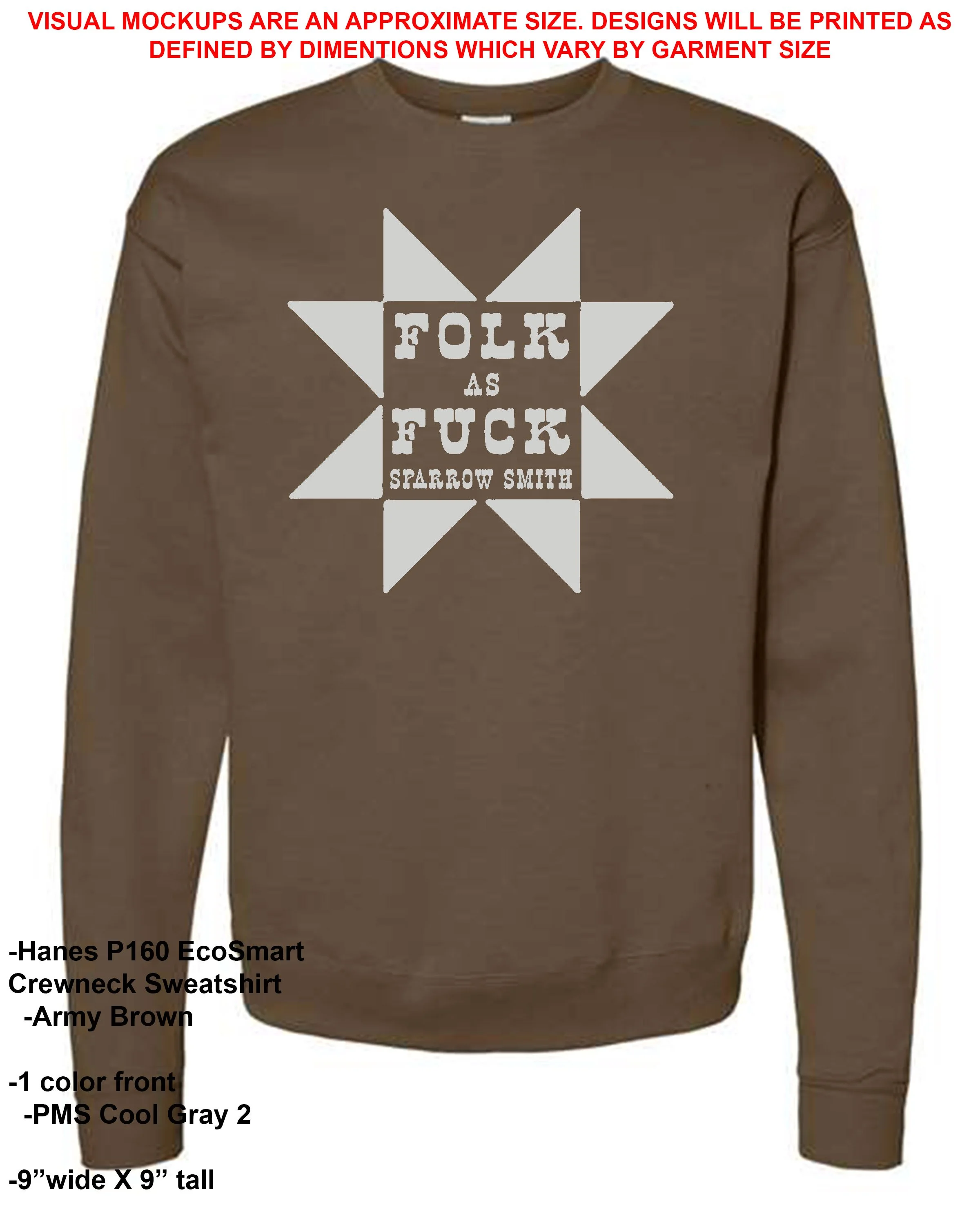 Hanes P160 ecosmart crewneck Army Brown mock up v2.jpg