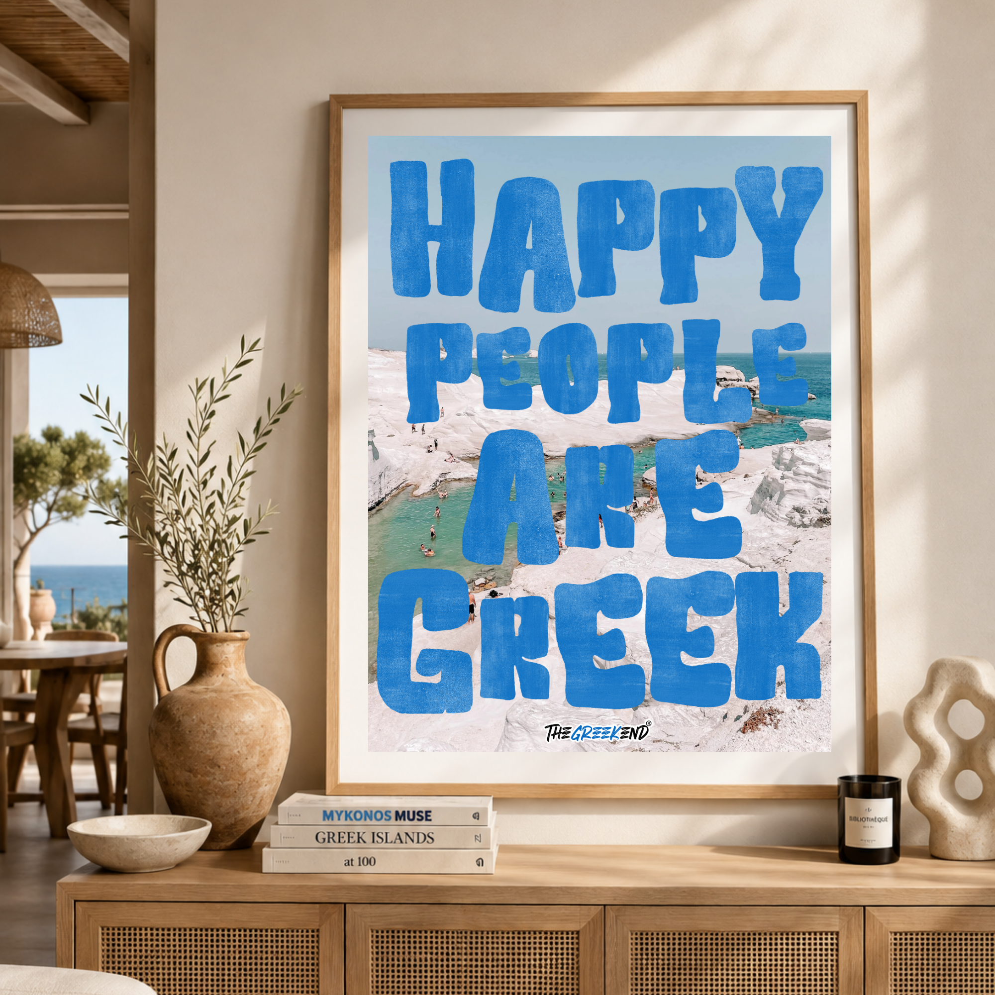 Happy People Are Greek — Printable Wall Art Collection