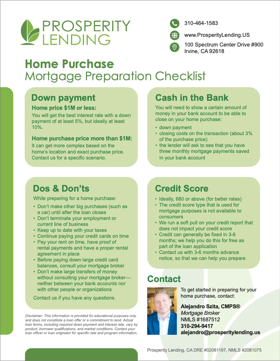 Mortgage Preparation Checklist