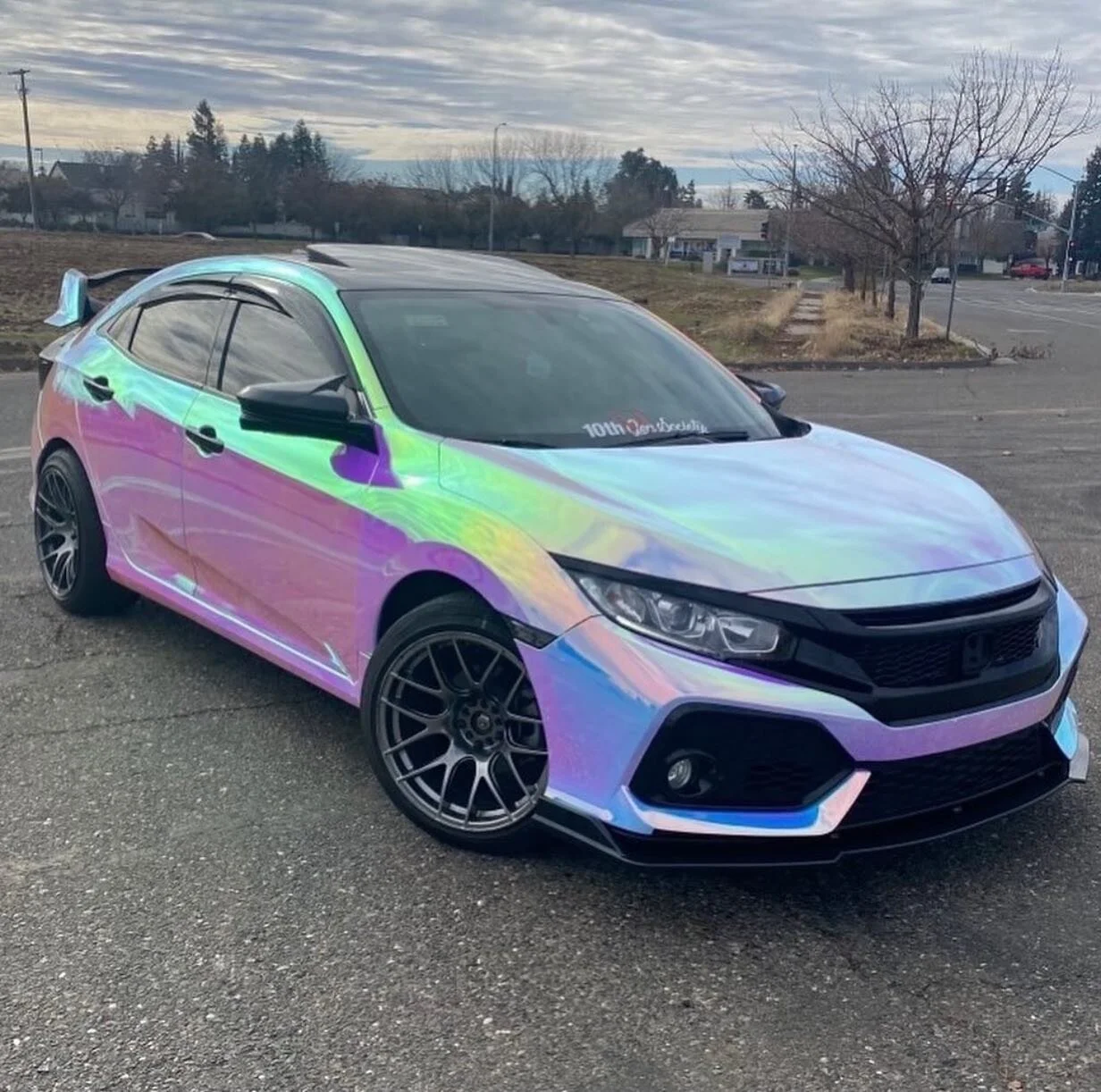 This color is crazy 🔥🔥🔥🔥 

@boostedex_  definitely breaking some necks around town 

Wrapped in @paradoxwraps Holographic Chrome Silver 

DM to setup appointment 
*promo on wraps*