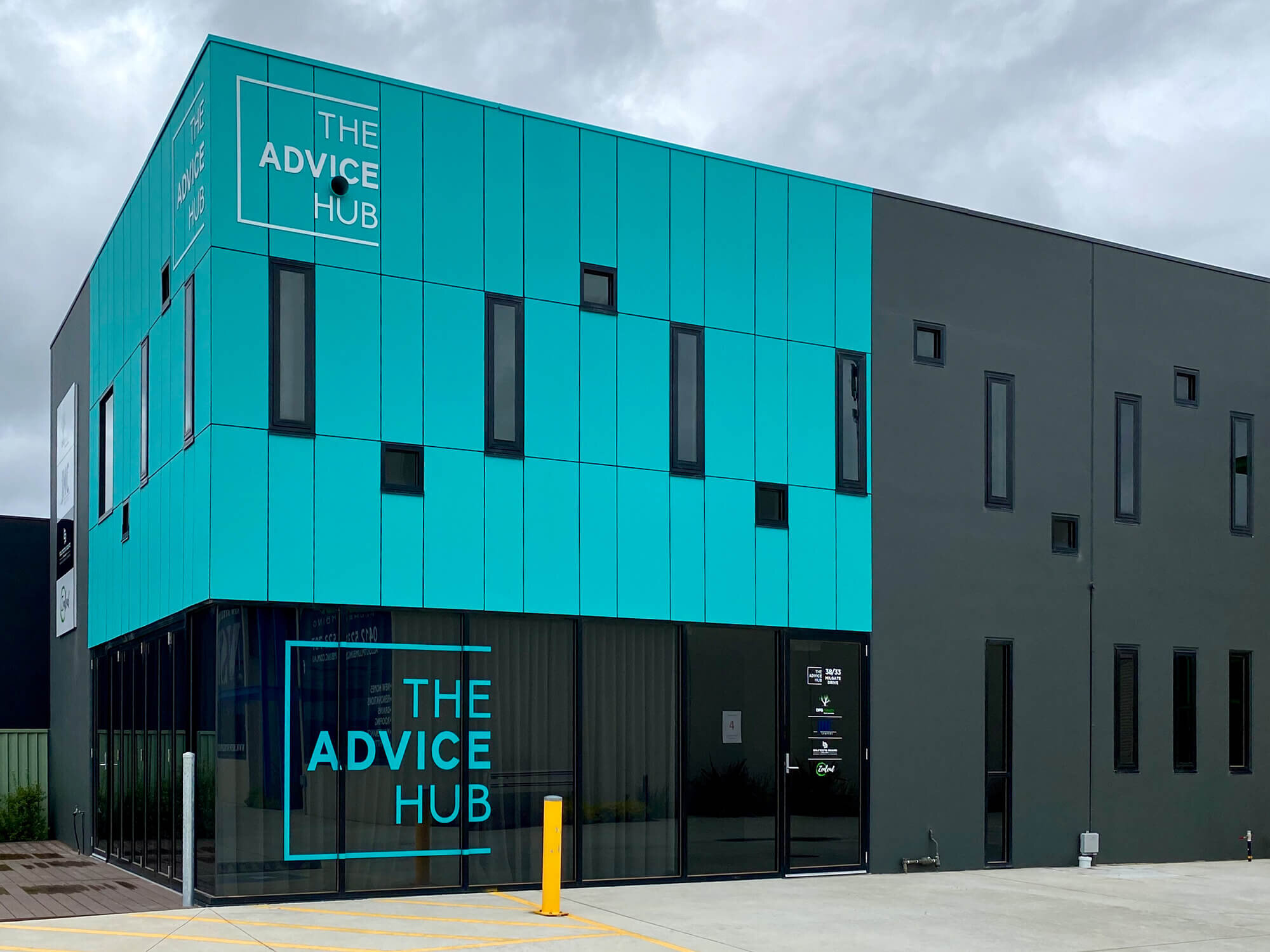 Naming, logo design and brand development, for The Advice Hub. Naming, Logo Design, Branding Development and Site Signage.