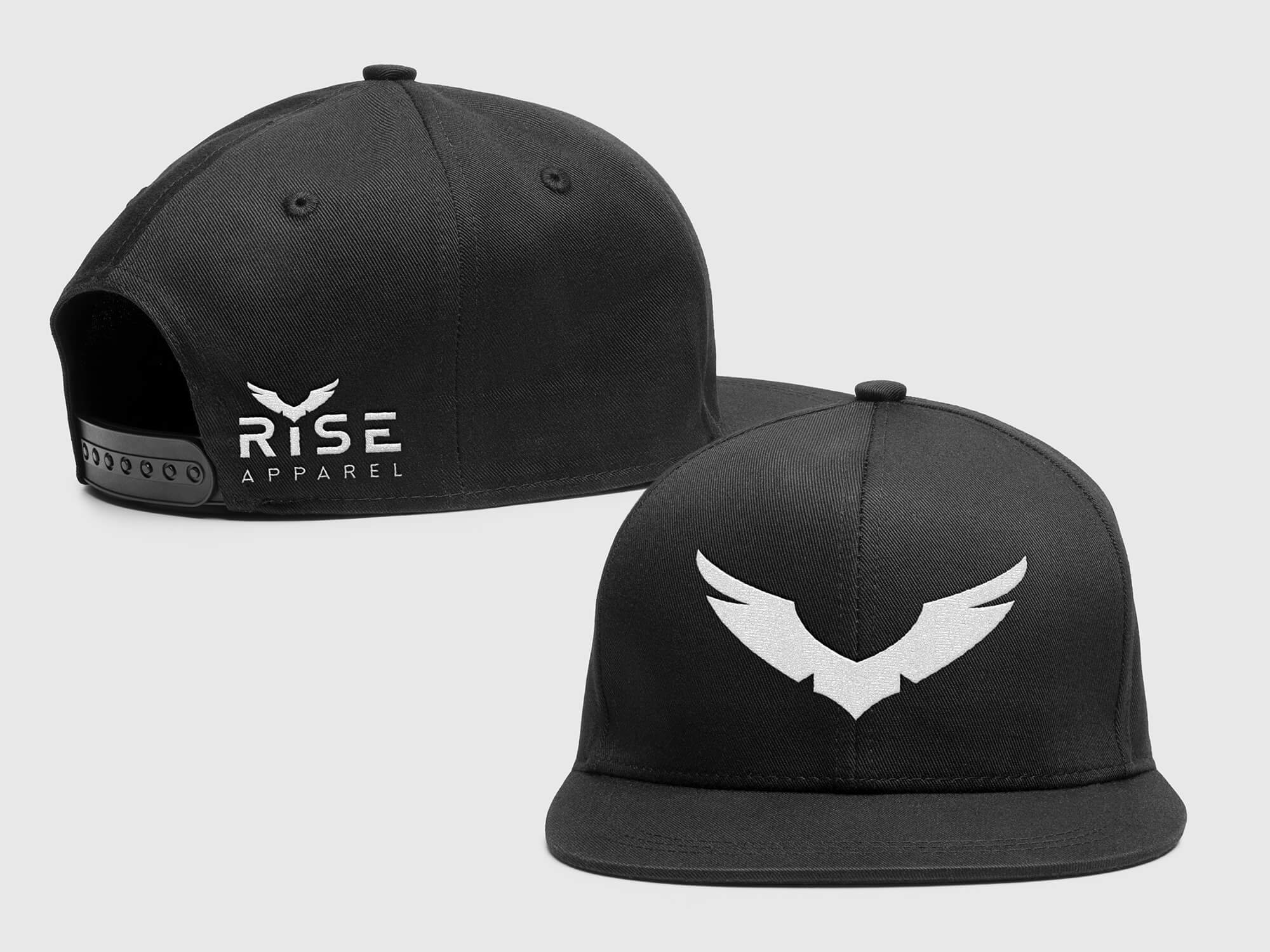 Logo design, brand identity development, apparel design and social media assets creation for RISE Apparel. Branding, Logo Development, Apparel Design, Social Media.