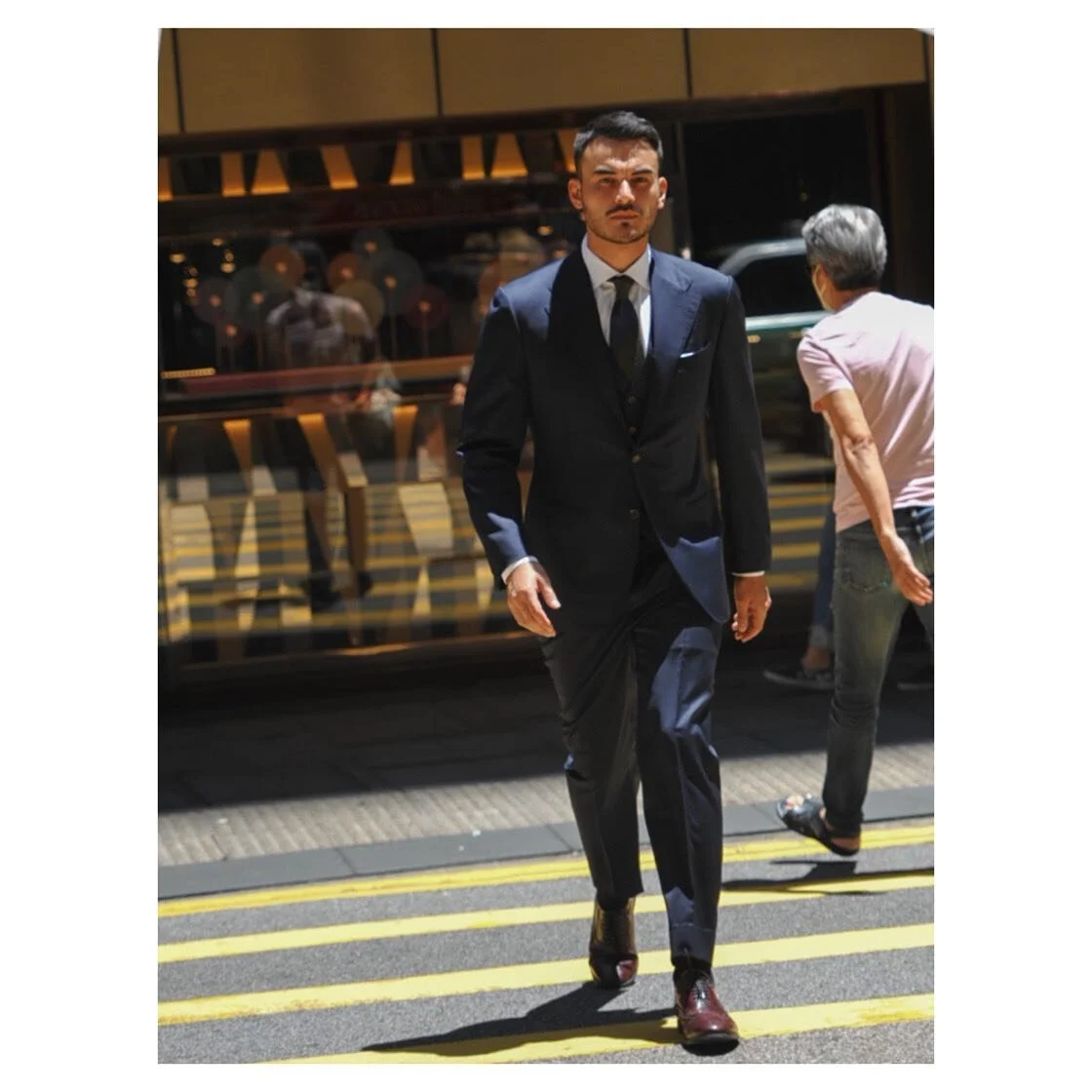 Formal suit is back after a long hiatus, let&rsquo;s welcome it in style.
.
In the photo our friend @mr.kamsuen is showing off our house cut in a classic 3-piece suit made out of Loro Piana super 150s cloth.