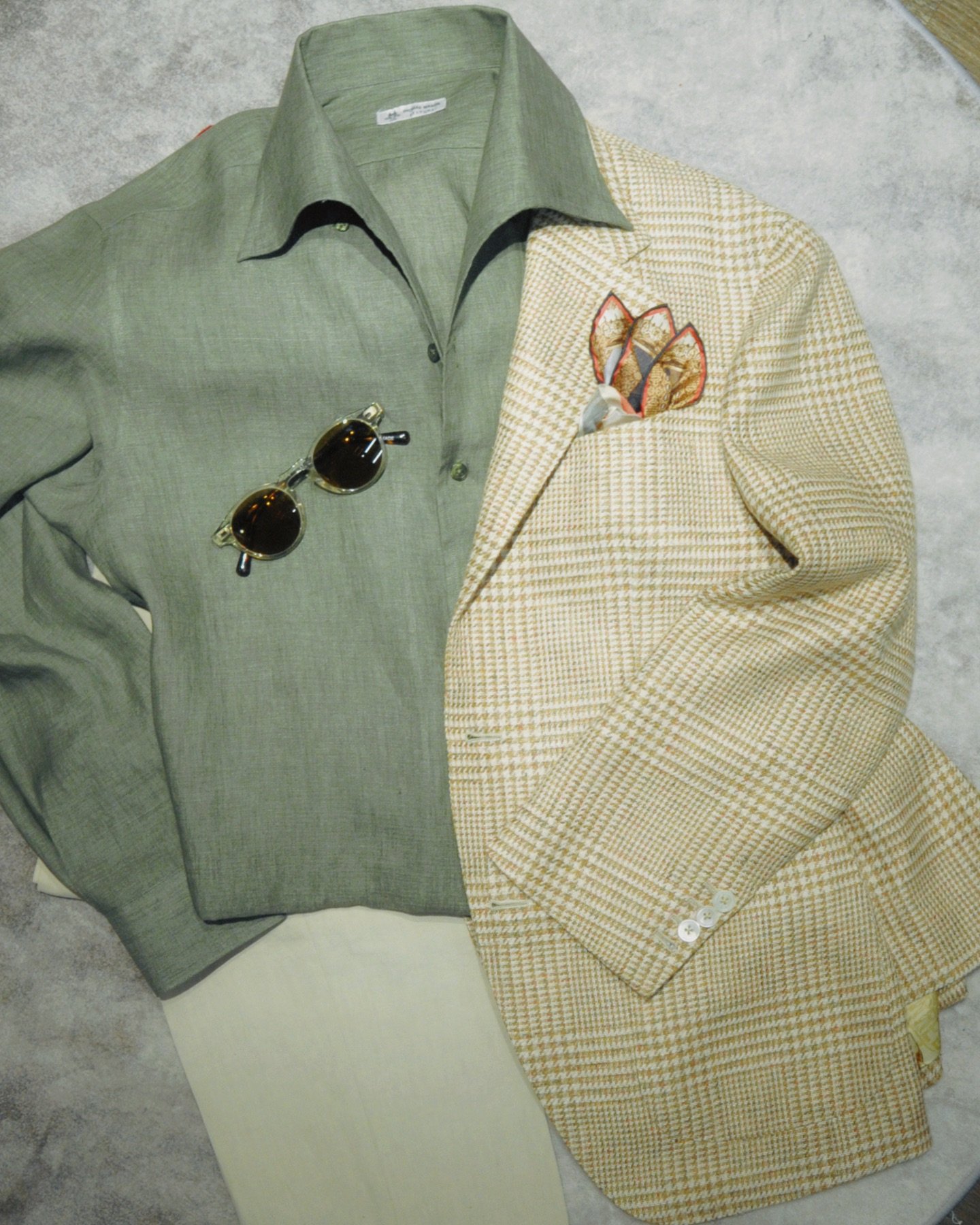 A summer outfit specially tailored for Mr. ML, who&rsquo;s ready to fly out to Florence for a wedding Soir&eacute;e.