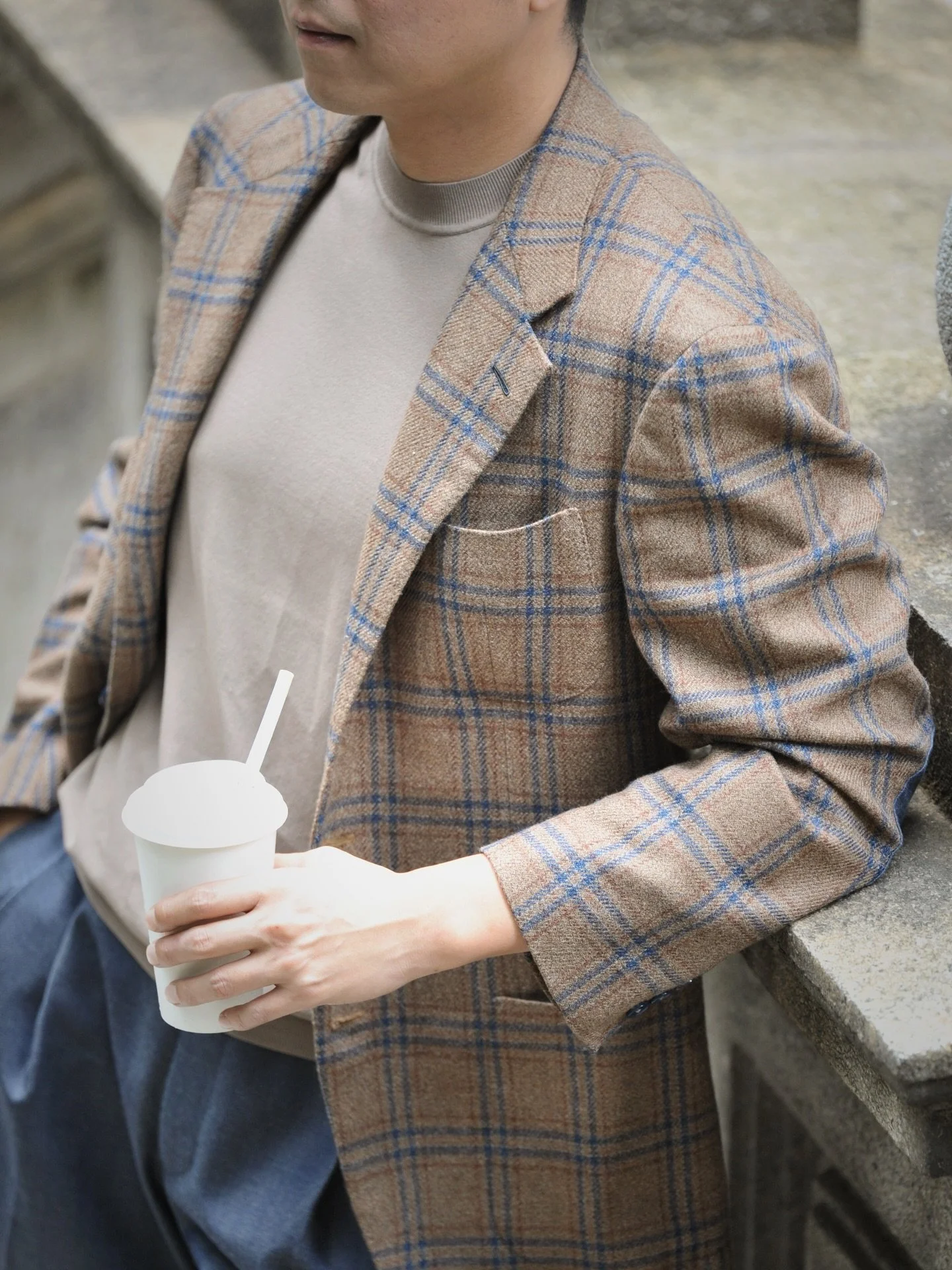 When mixing and matching jacket and trouser colours, echoing a shade from your jacket&rsquo;s checks in your trousers creates harmony, while introducing contrasting tones&mdash;like pairing a brown jacket with blue checks and navy trousers&mdash;adds