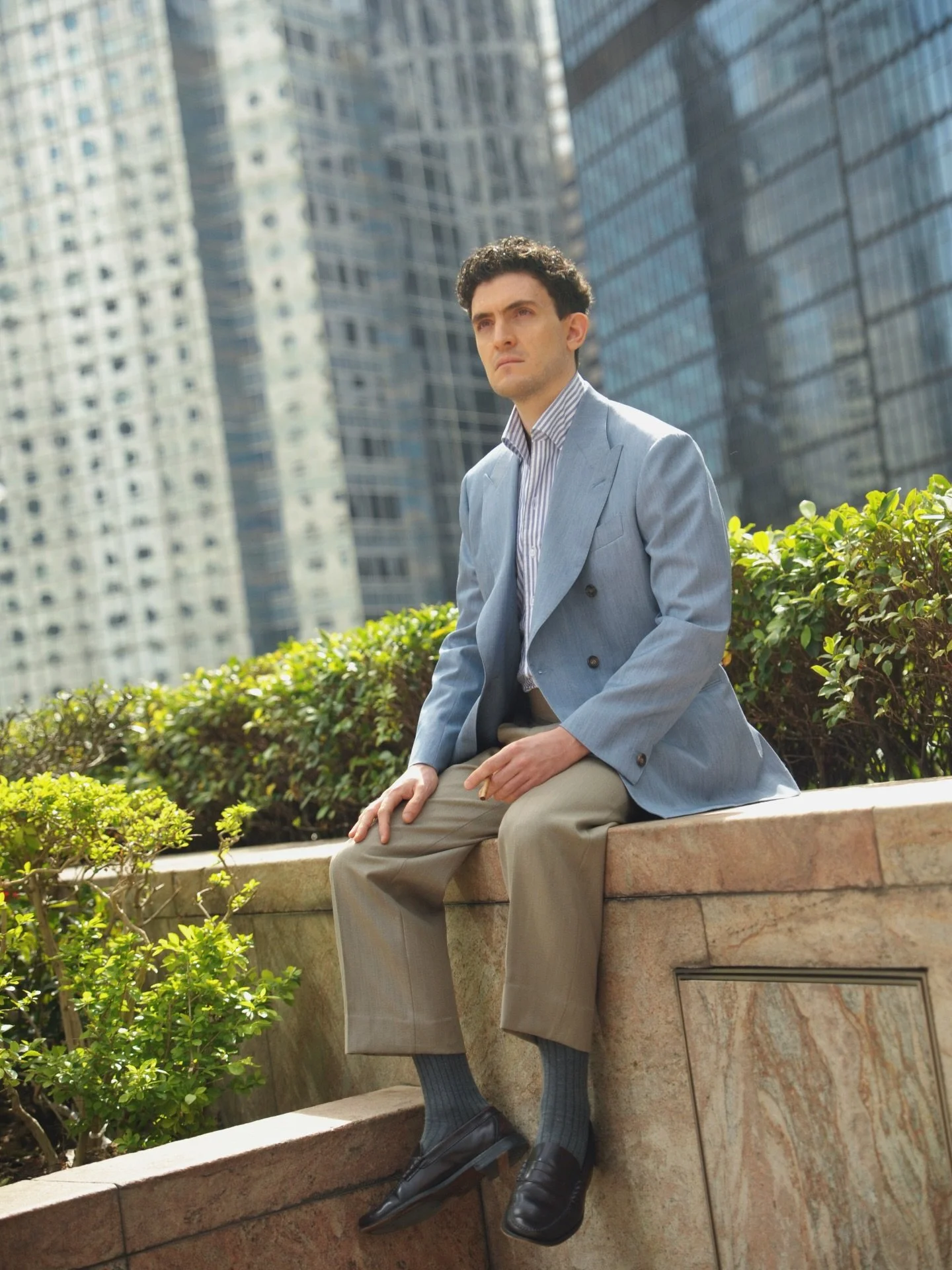 Denim was born in the world of workwear, but here it&rsquo;s our reinterpretation with elegance. Cut as a classic double breasted blazer with a modern twist, it bridges rugged heritage with refined tailoring&mdash;making a statement that&rsquo;s both