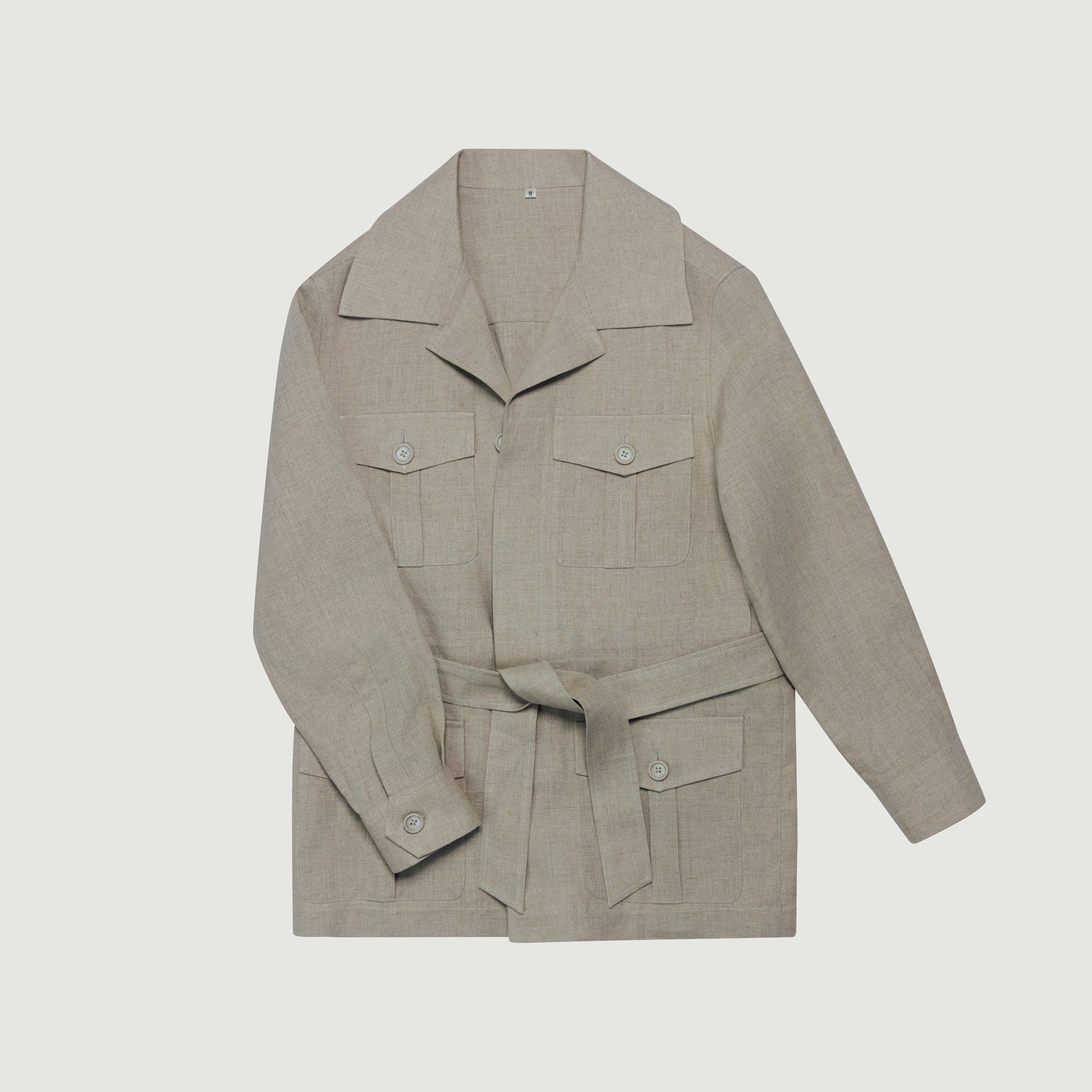 Irish Linen Safari Jacket - Oakmeal