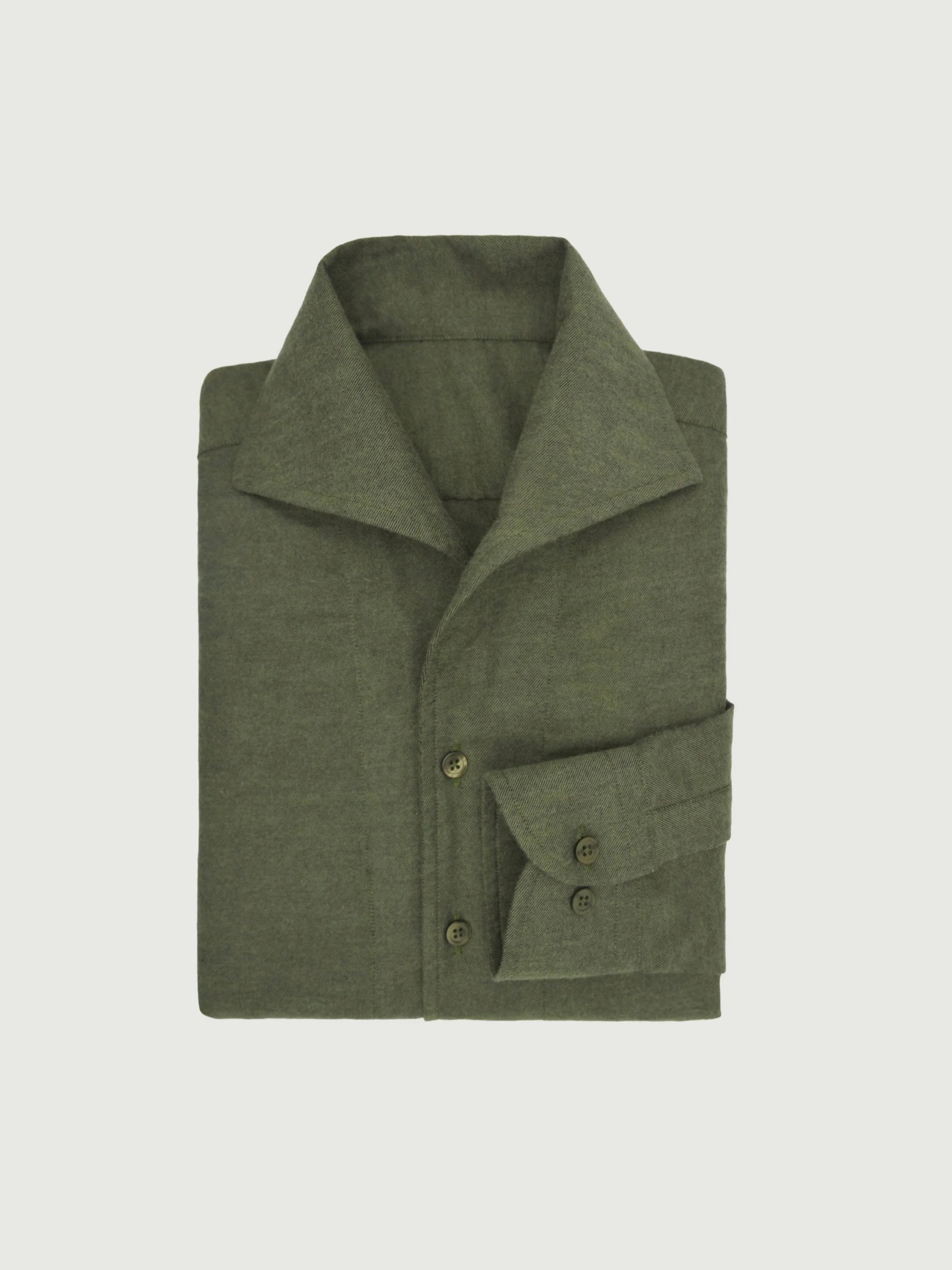 One-piece Collar Flannel Shirt – Oliver Green