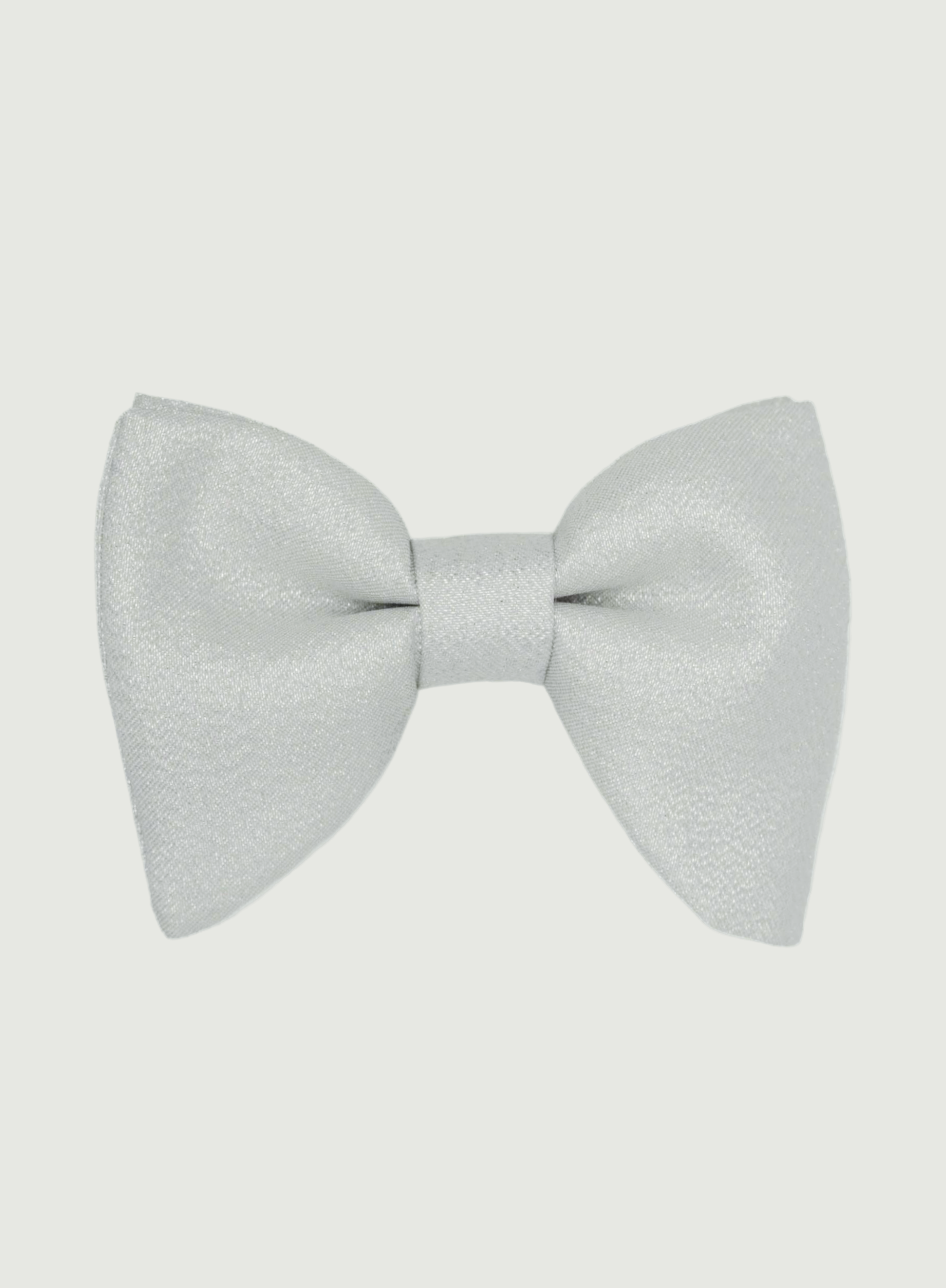 Handmade Pre-tied Bow Tie – Sparkling silver