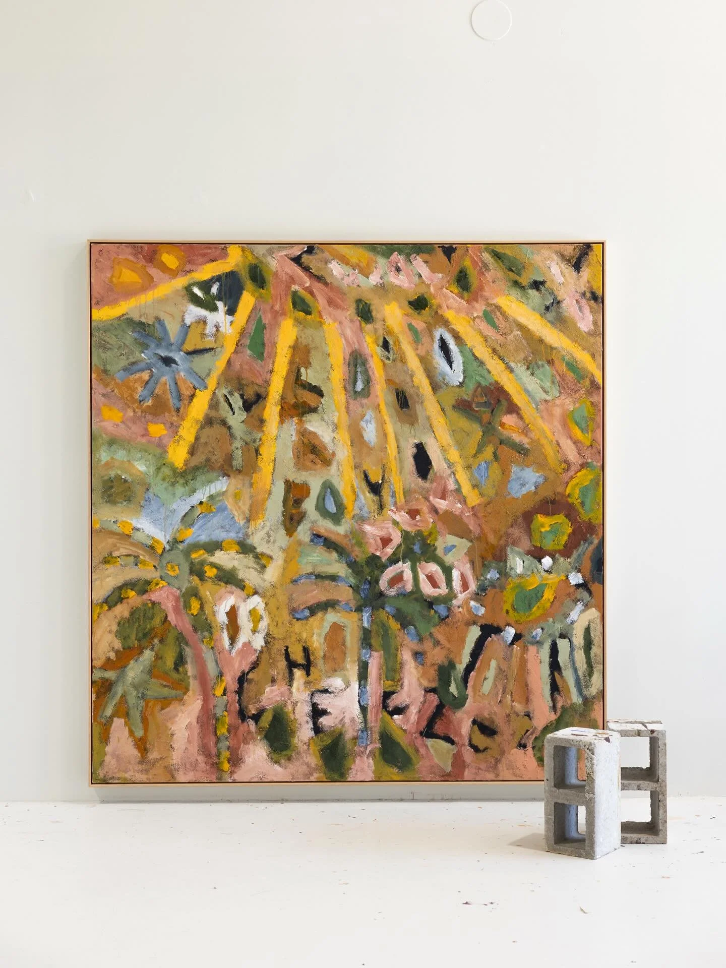 ITS A JUNGLE IN HERE 
193 x 203cm framed in eucalyptus

As part of my upcoming trio show with @wentworth_galleries 

This work will be hanging alongside some epic works by my studio sisters @itsrosiewoods and @kate_florence_art on the 13th of Novembe