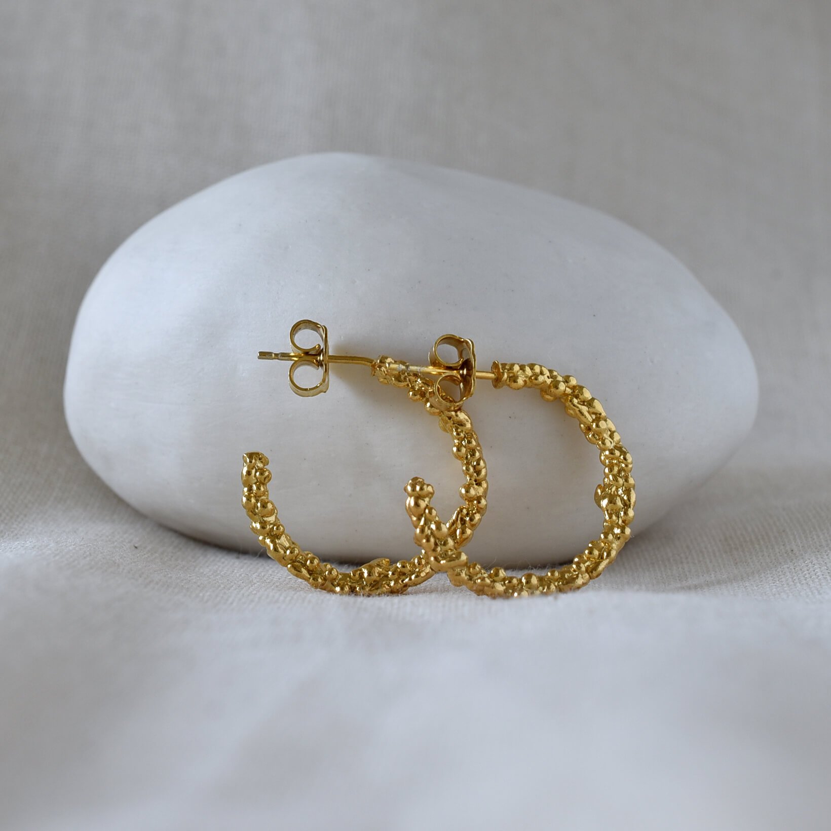 Italgem Yellow Gold Plated Stainless Steel Hoop Earrings for Women