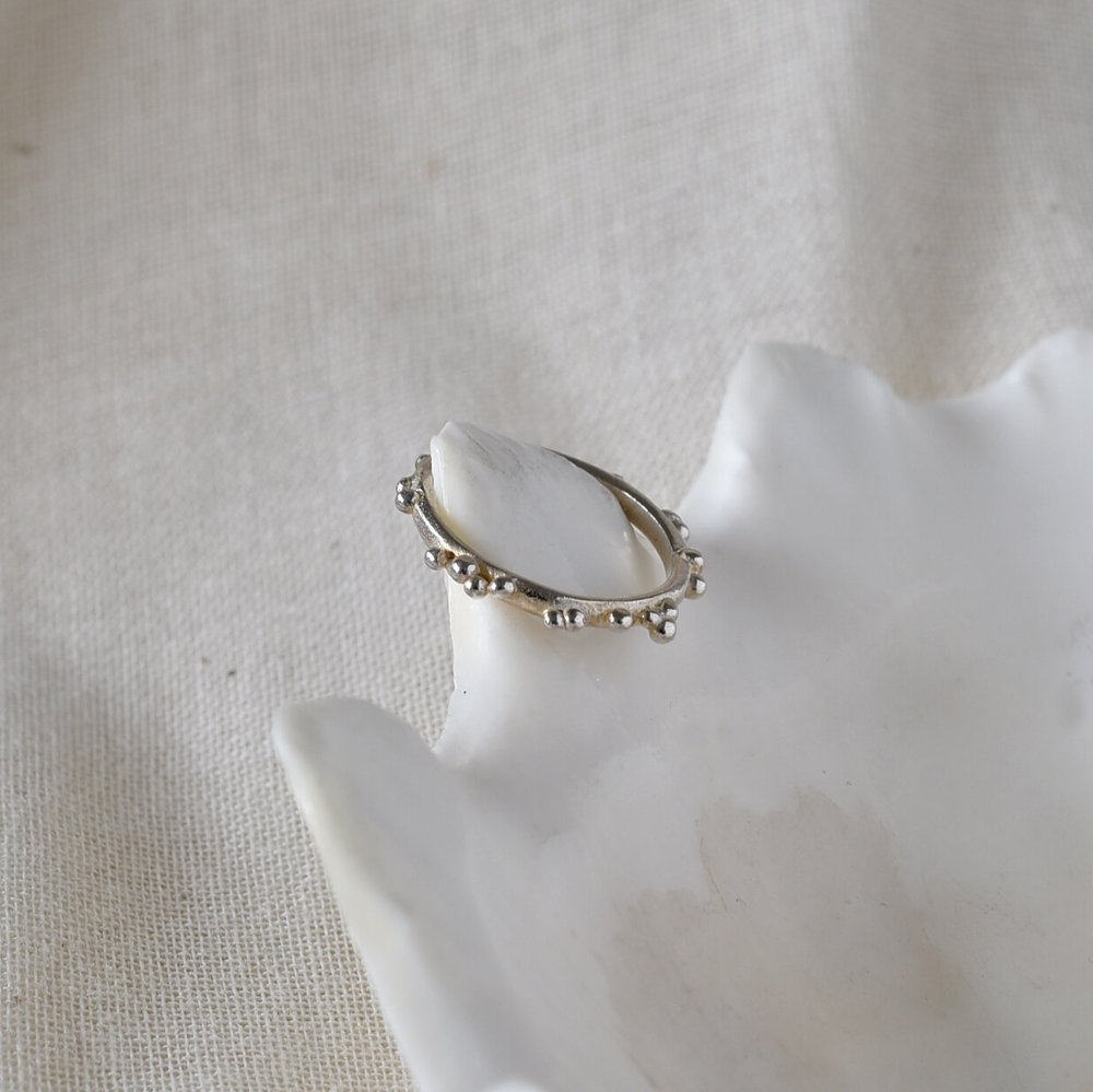 Sterling silver skinny bubble textured ring