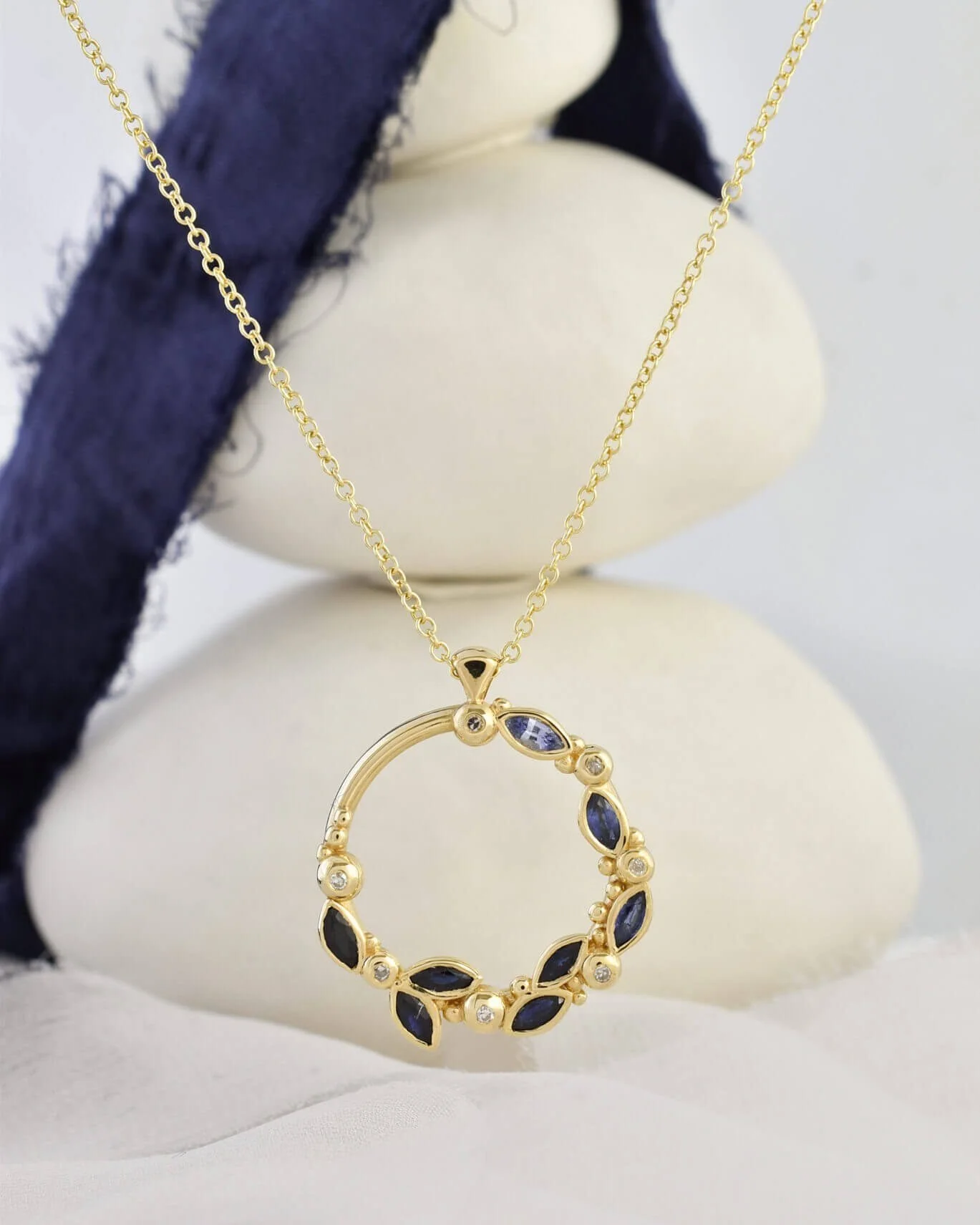 A family sapphire and diamond ring repurposed into a beautiful gold pendant.  How wonderful is the power of jewellery upcycling?
.
.
.
.
.
 #jewelryredesign #jewelryremake #jewelleryremodeling #jewelleryremaking #jewelleryremakes #jewelleryremodel #m