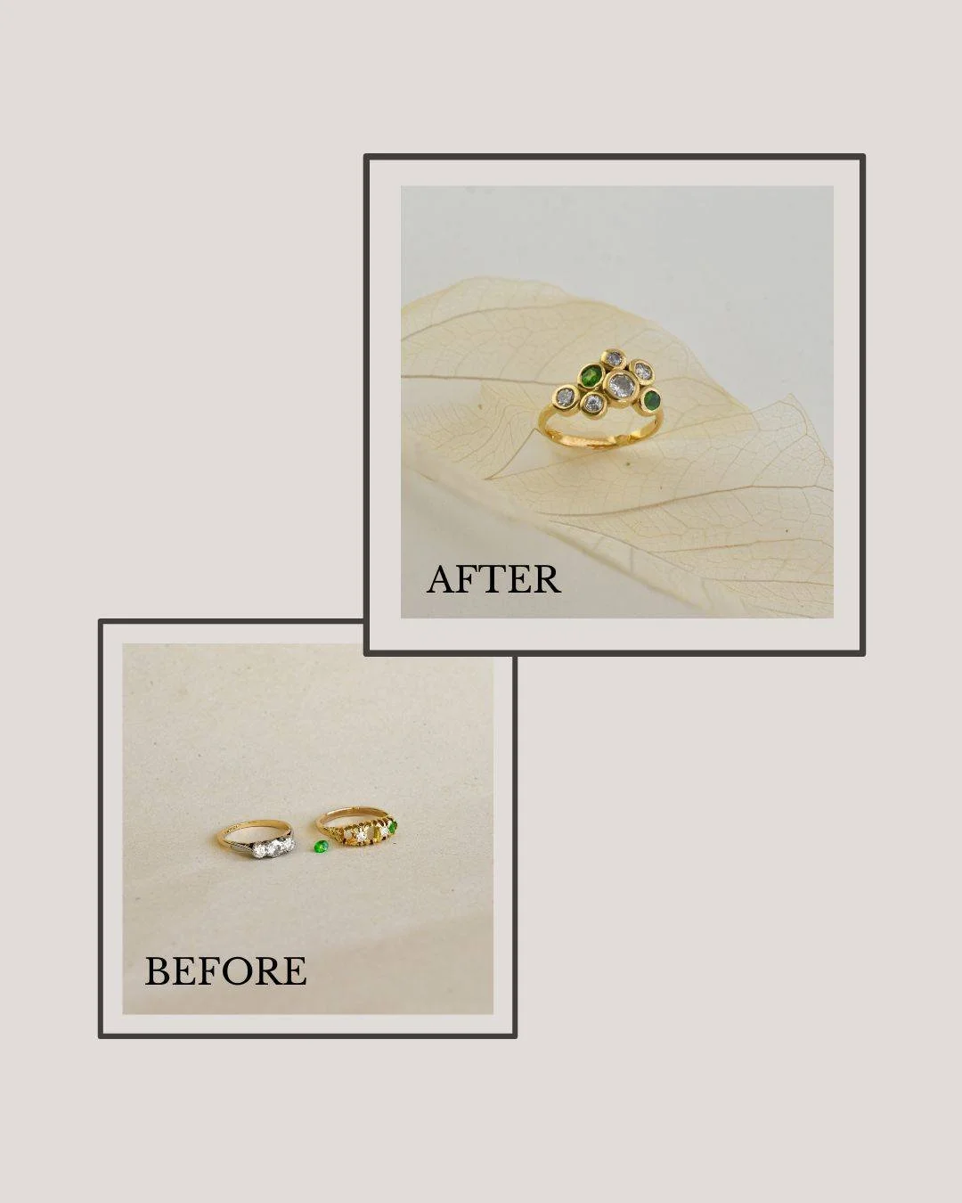 A few &quot;before and after&quot; pics of some jewellery remodelling to get you inspired.  Got some old jewellery lying around? Re-use it!.
.
.
.
.
.
. #jewelryredesign #jewelryremake #jewelleryremodeling #jewelleryremaking #jewelleryremakes #jewell