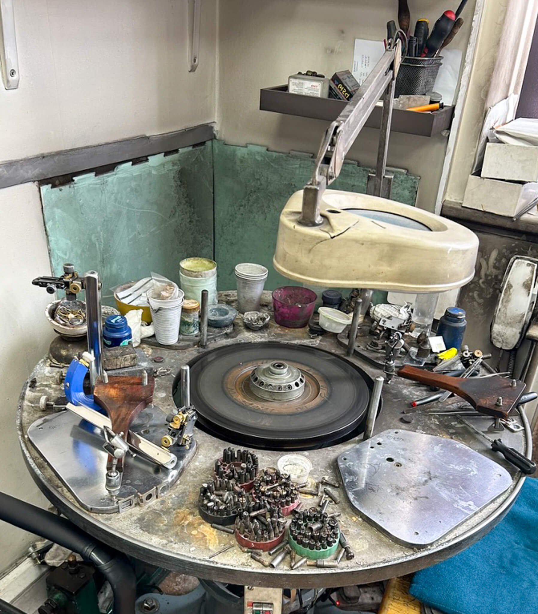 Gemstone cutter and polisher's work station