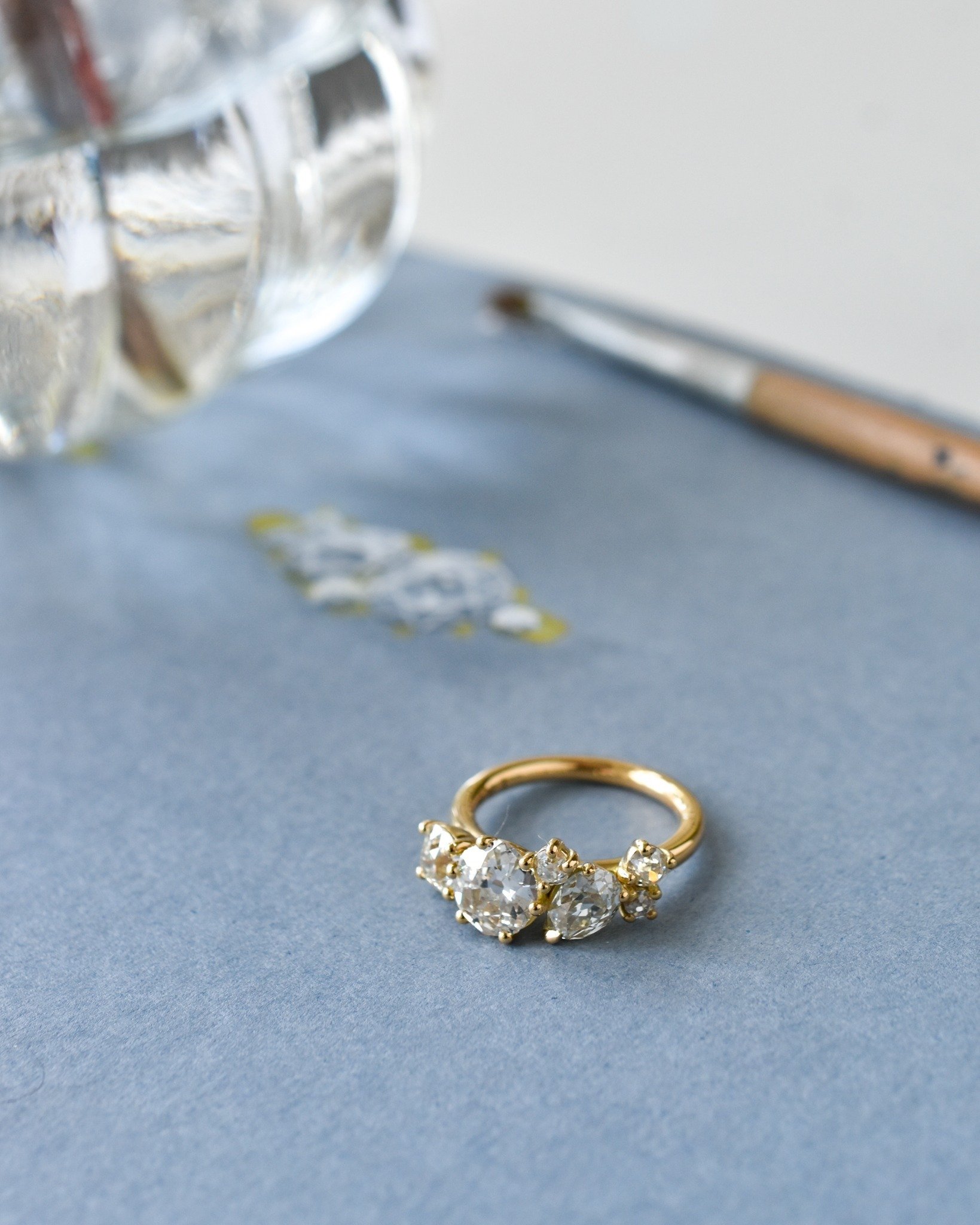 From a vintage necklace clasp to a modern heirloom! ✨ When clients J and L came to the Wimbledon studio, they wanted to repurpose antique diamonds inherited from a late grandmother into a unique engagement ring. We carefully extracted the stones and 
