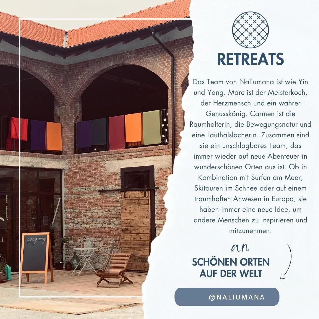 Und was wir lieben ist die Organisation von Retreats, Workshops und R&auml;umen, wo Menschen zusammenkommen k&ouml;nnen. Hast du eine Idee, einen Ort, der passen k&ouml;nnte, dann darfst du dich jederzeit melden.

#naliumana #naliumanabewegt #naliuma