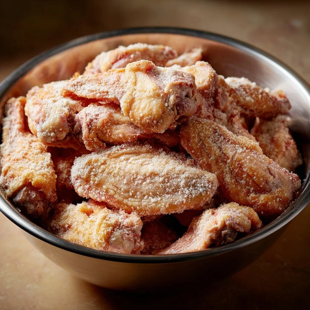 wings tossed and seasoned