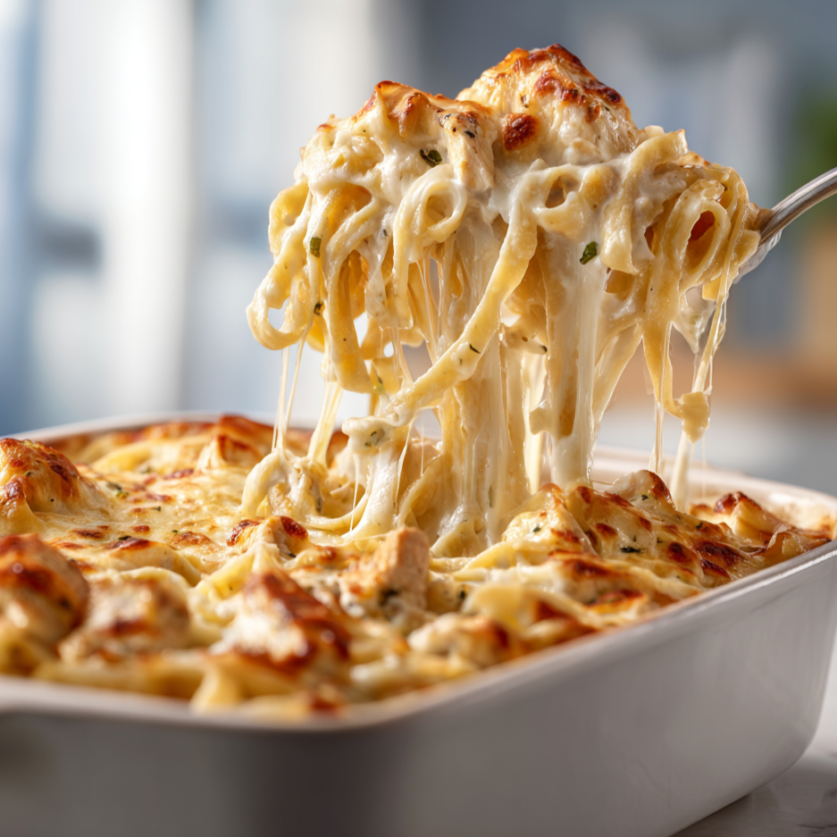 Chicken Alfredo Bake