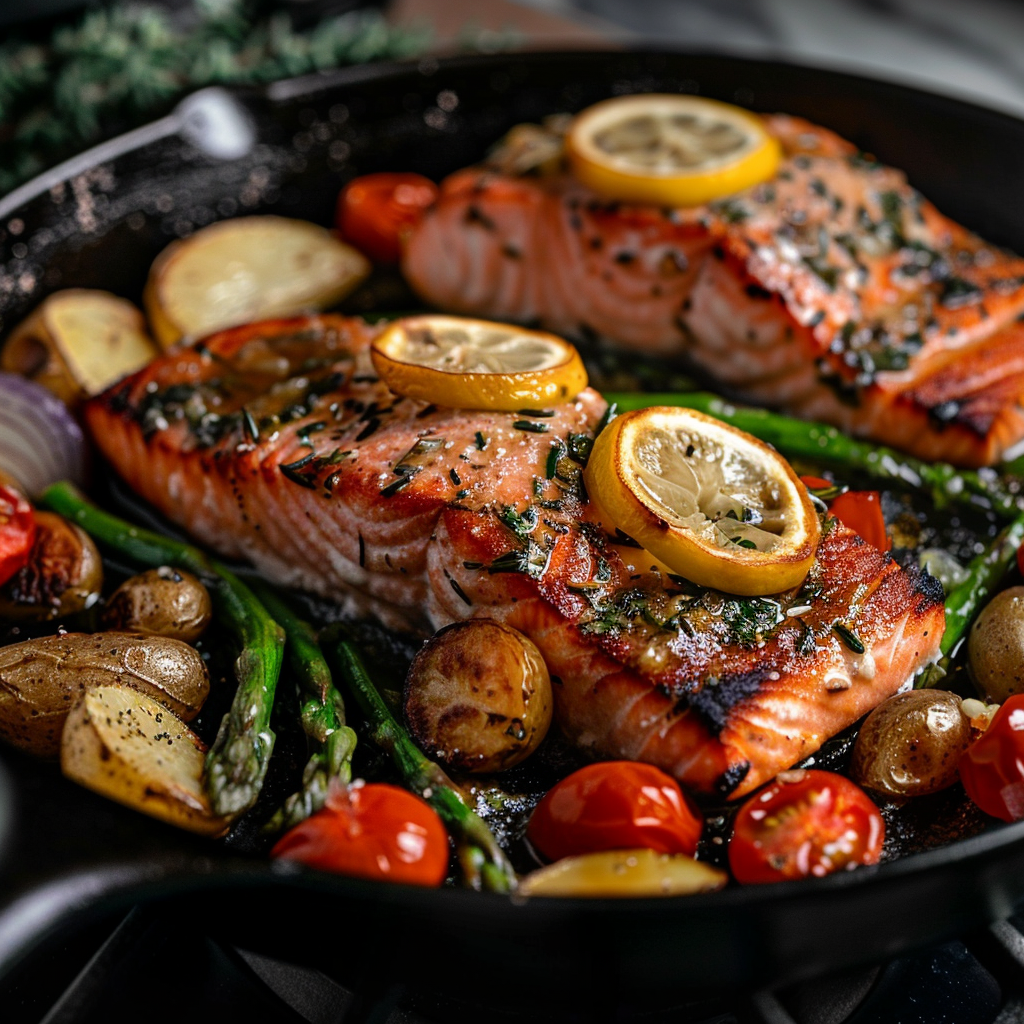 One-Pan Lemon Herb Salmon &amp; Veggies
