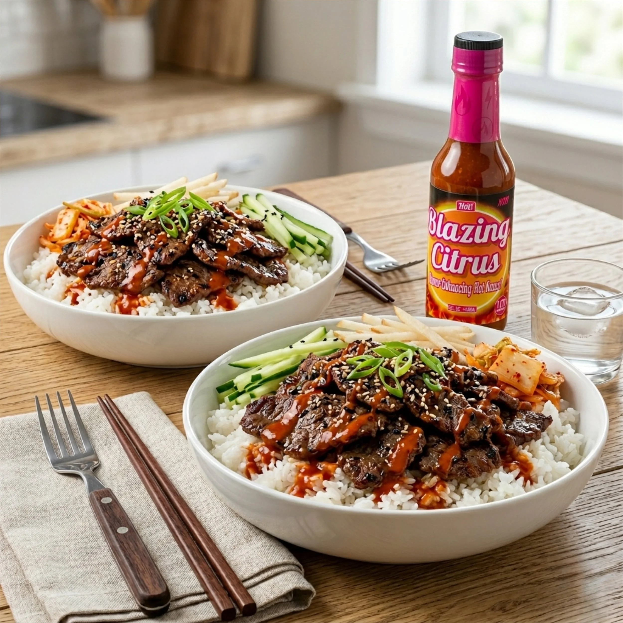 Fiery Korean BBQ Beef Bowls with Fresh Sesame Slaw