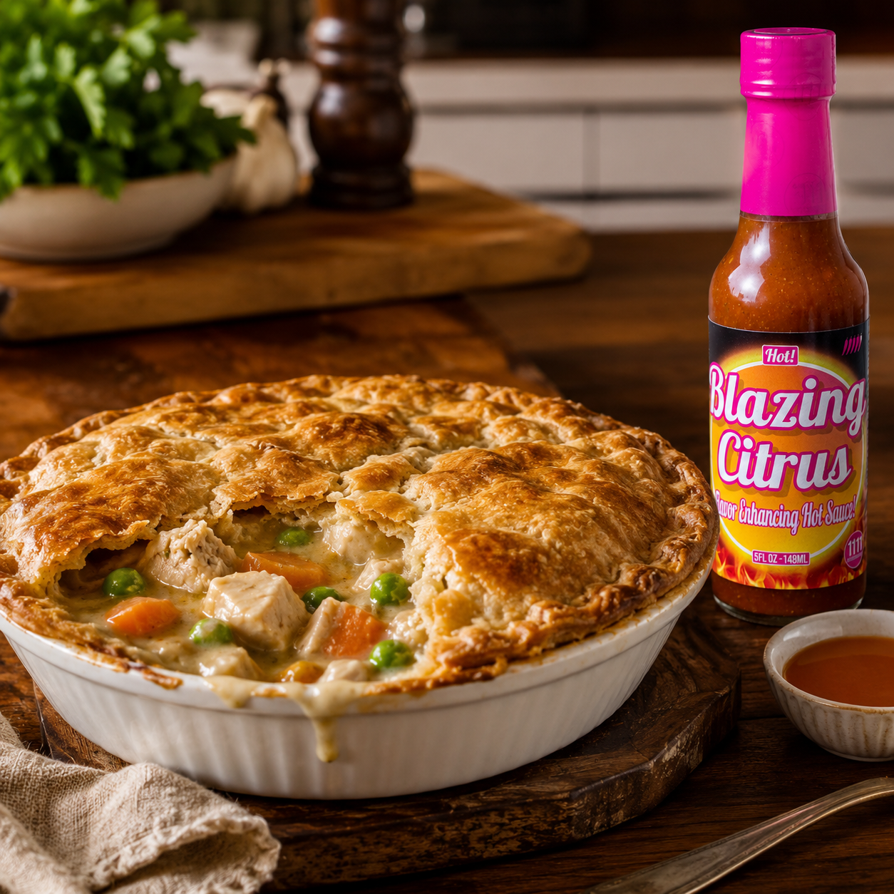 the most crowd-pleasing Flaky Chicken Pot Pie with a Fiery Citrus Twist
