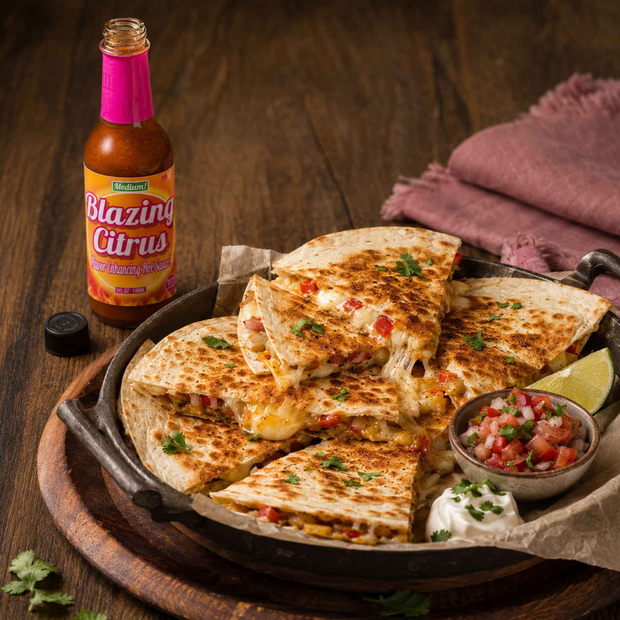 Golden Crispy Classic Quesadillas with a Balanced Spicy Kick