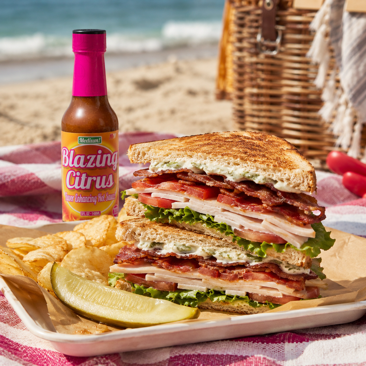 The Ultimate Stacked Turkey Club Sandwich with Balanced Citrus Heat