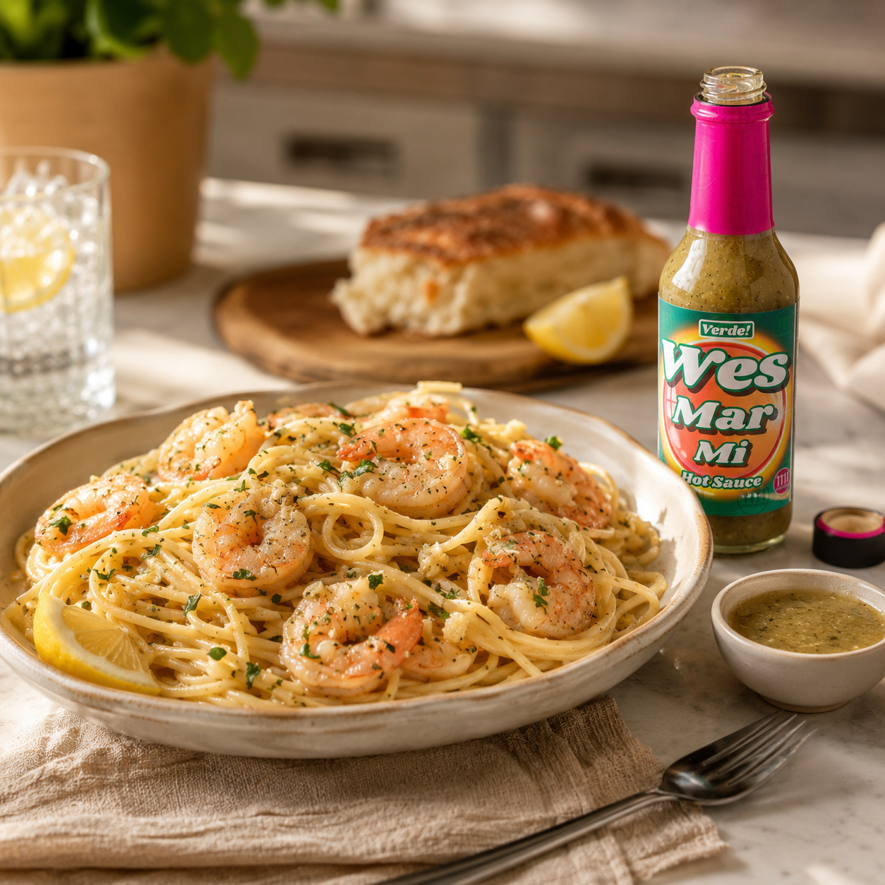 The Brightest Authentic Shrimp Scampi Pasta with Garlic and Lemon